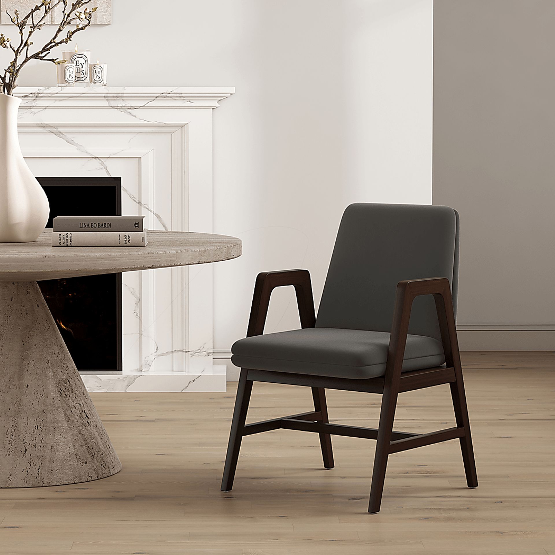 Signett Dark Gray Arm Chair - Image 2