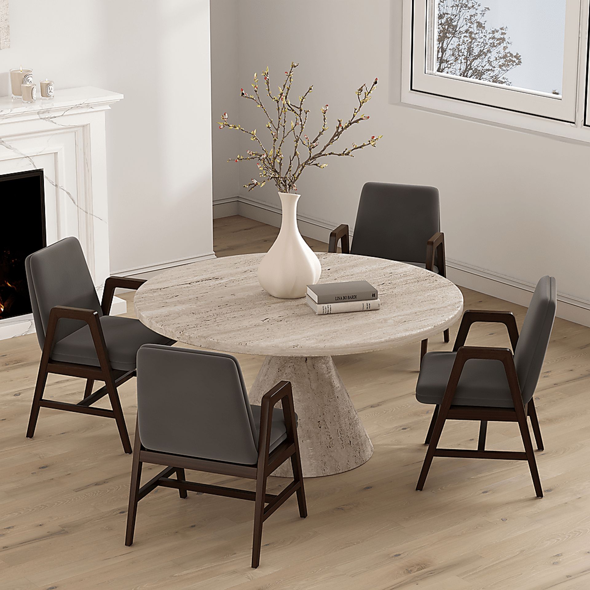 Signett Dark Gray Arm Chair - Image 3