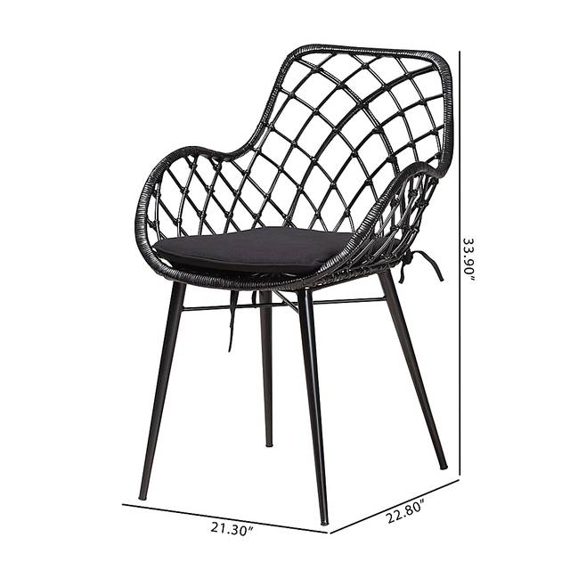 Sigourney Black Dining Chairs, Set of 2 - Thumbnail - Image 9