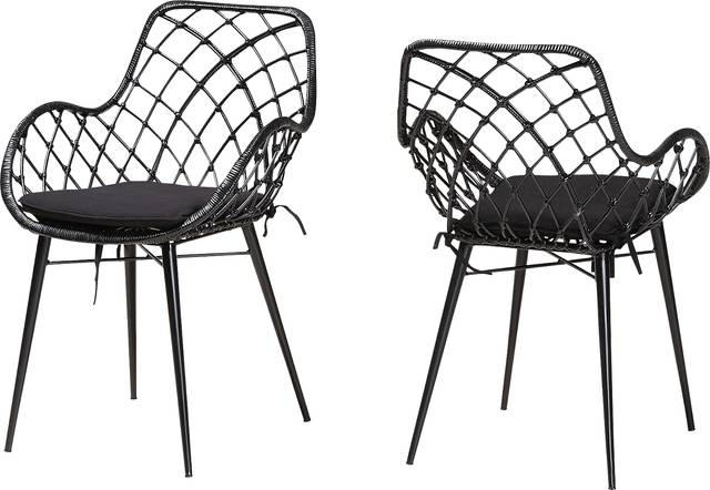 Sigourney Black Dining Chairs, Set of 2 - Thumbnail - Image 1