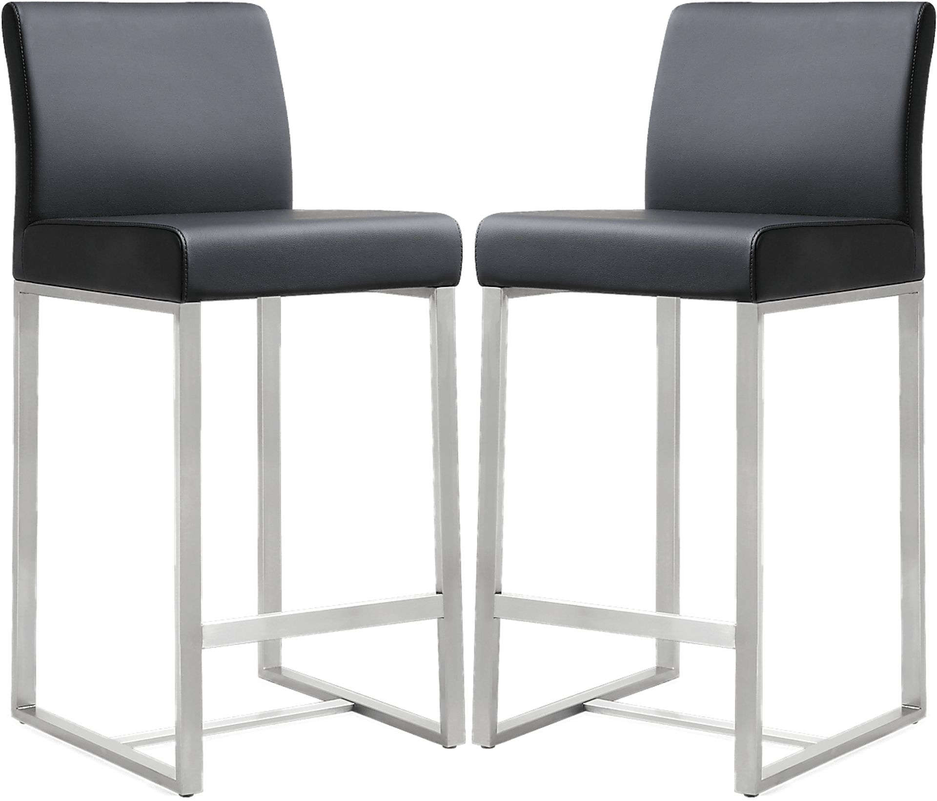 Silas Black Counter Height Stools (Set of 2) - Image 1
