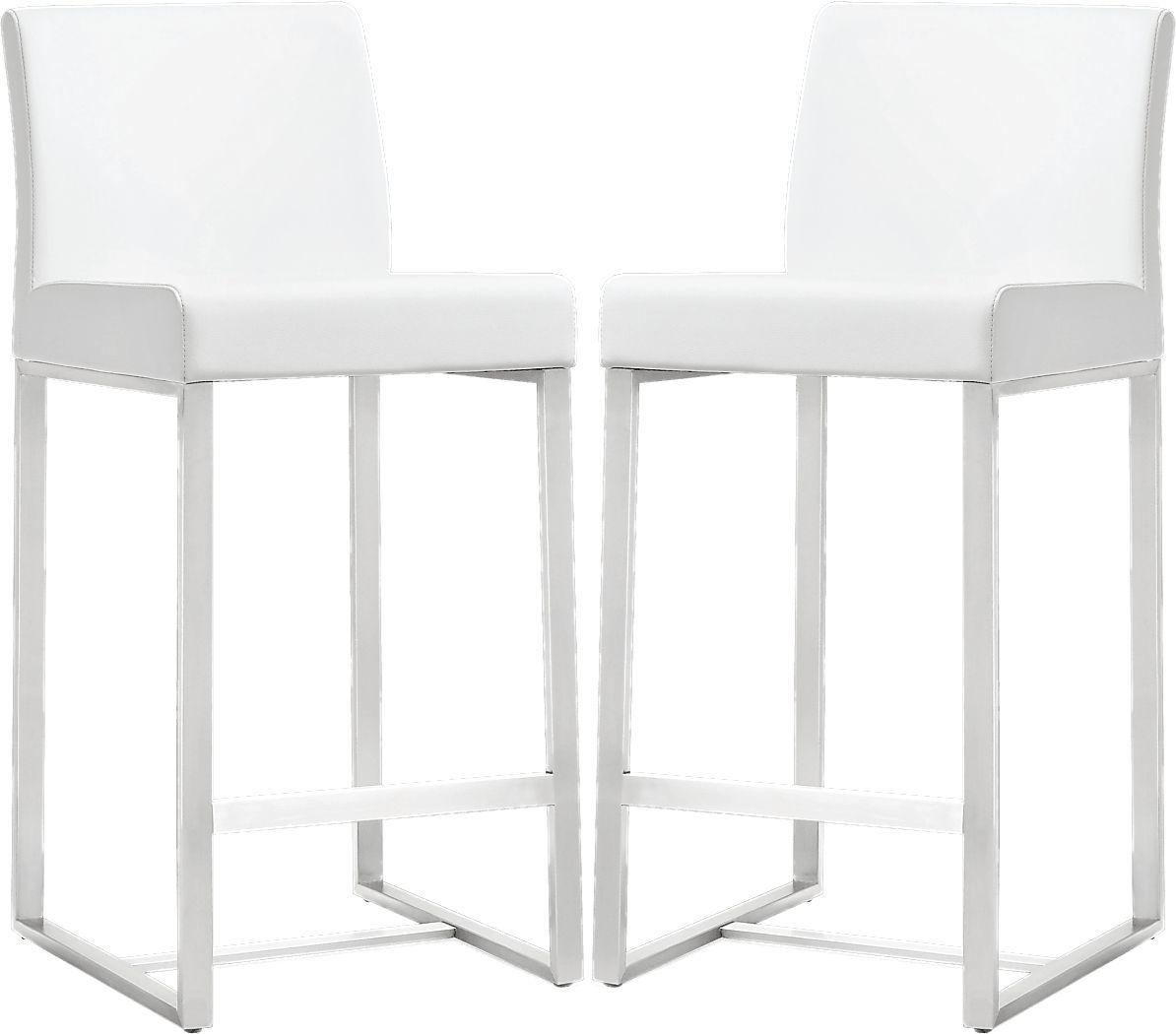 Silas White Counter Height Stools (Set of 2)