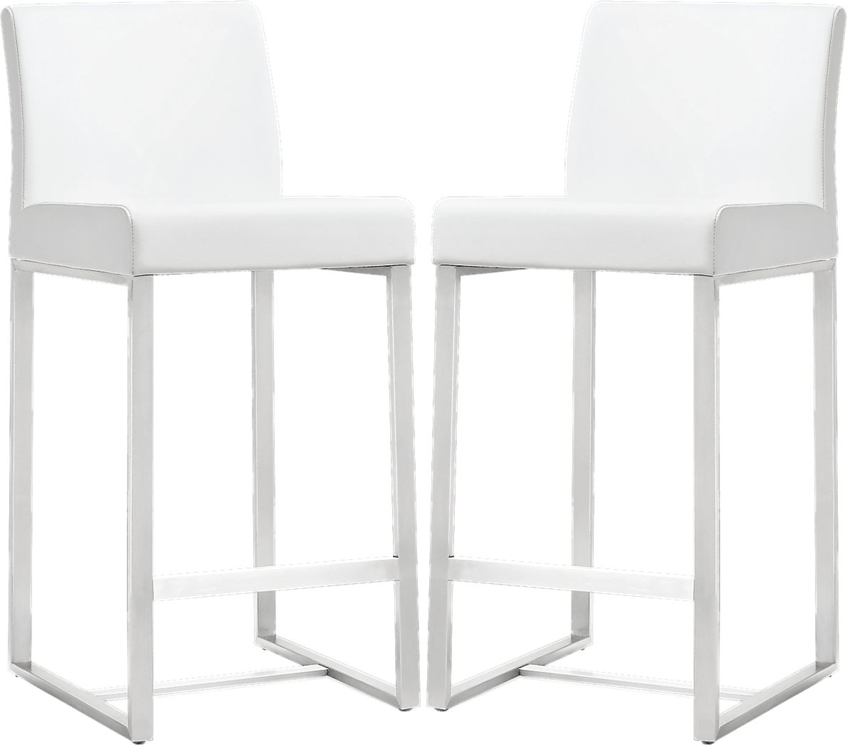 Silas White Counter Height Stools (Set of 2)