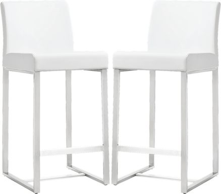 Silas White Counter Height Stools (Set of 2)