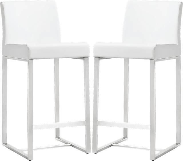 Silas White Counter Height Stools (Set of 2) - Thumbnail - Image 1