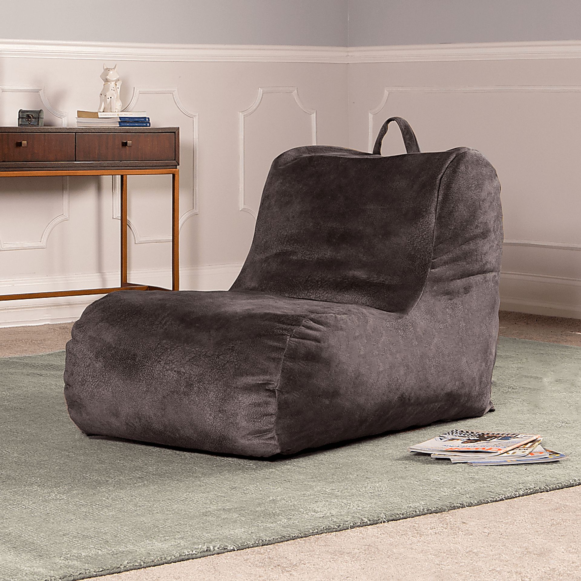 Kids Siler Gray Bean Bag Chair - Image 3