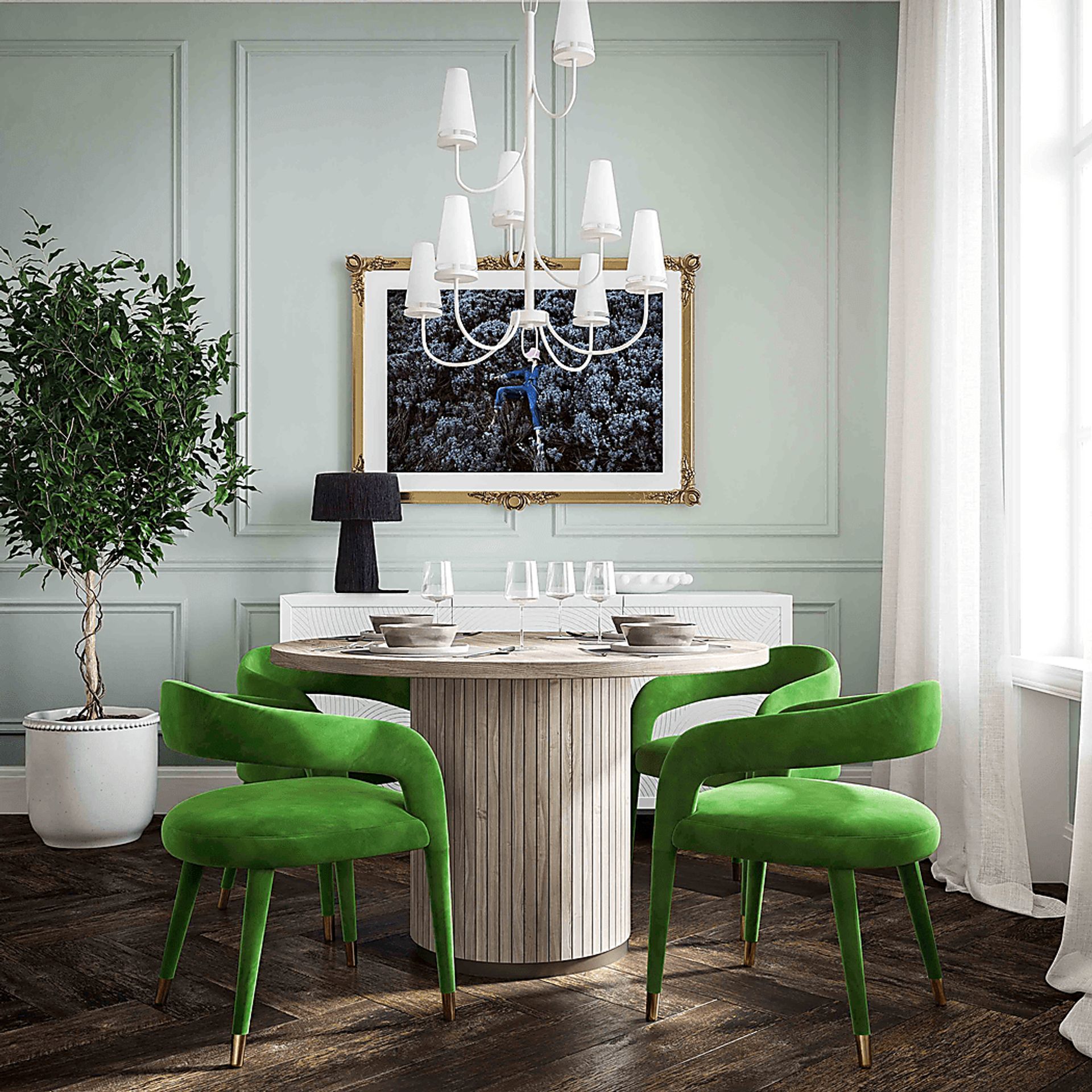 Siletz Green Arm Chair - Image 2