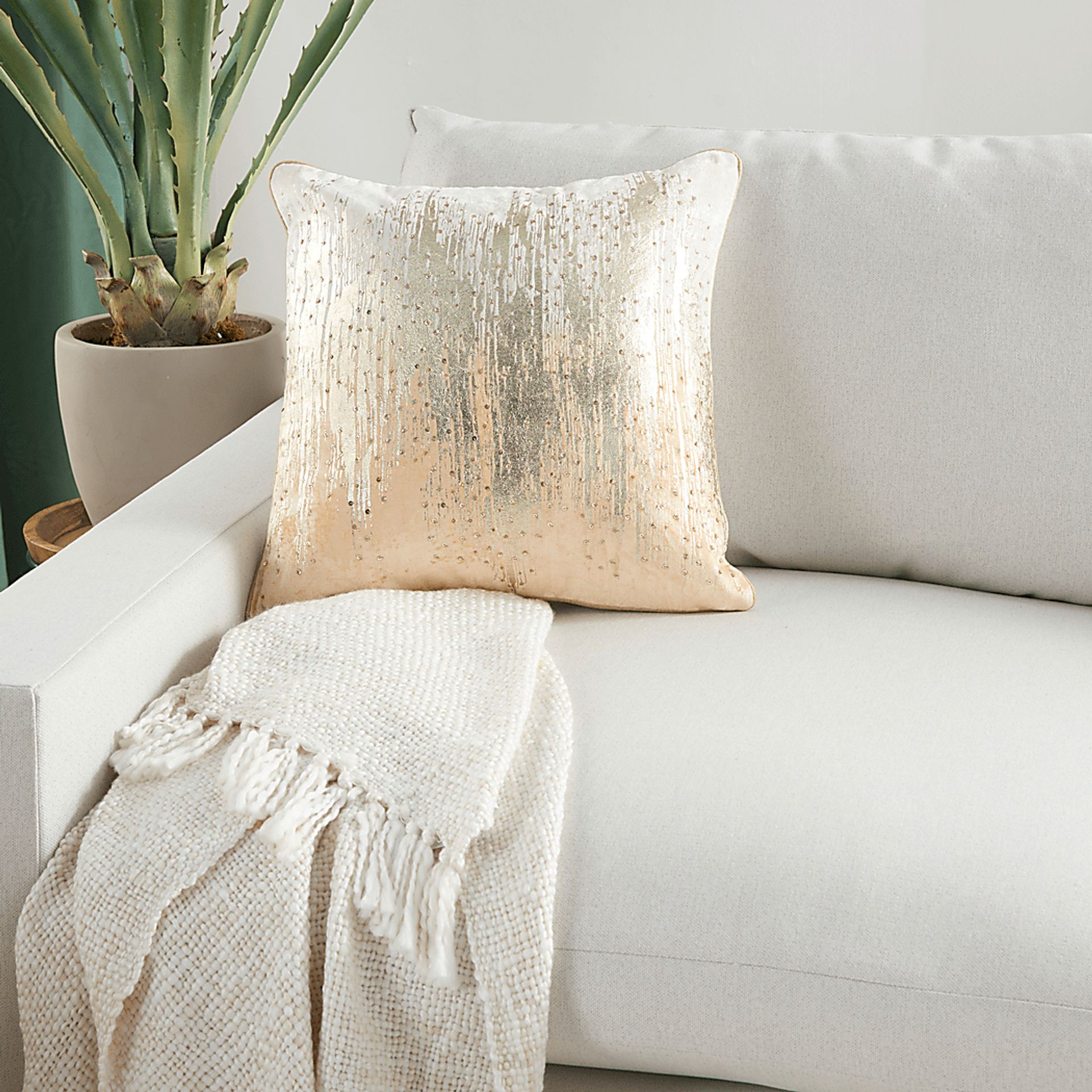 Silkhorn Beige Accent Pillow - Image 3
