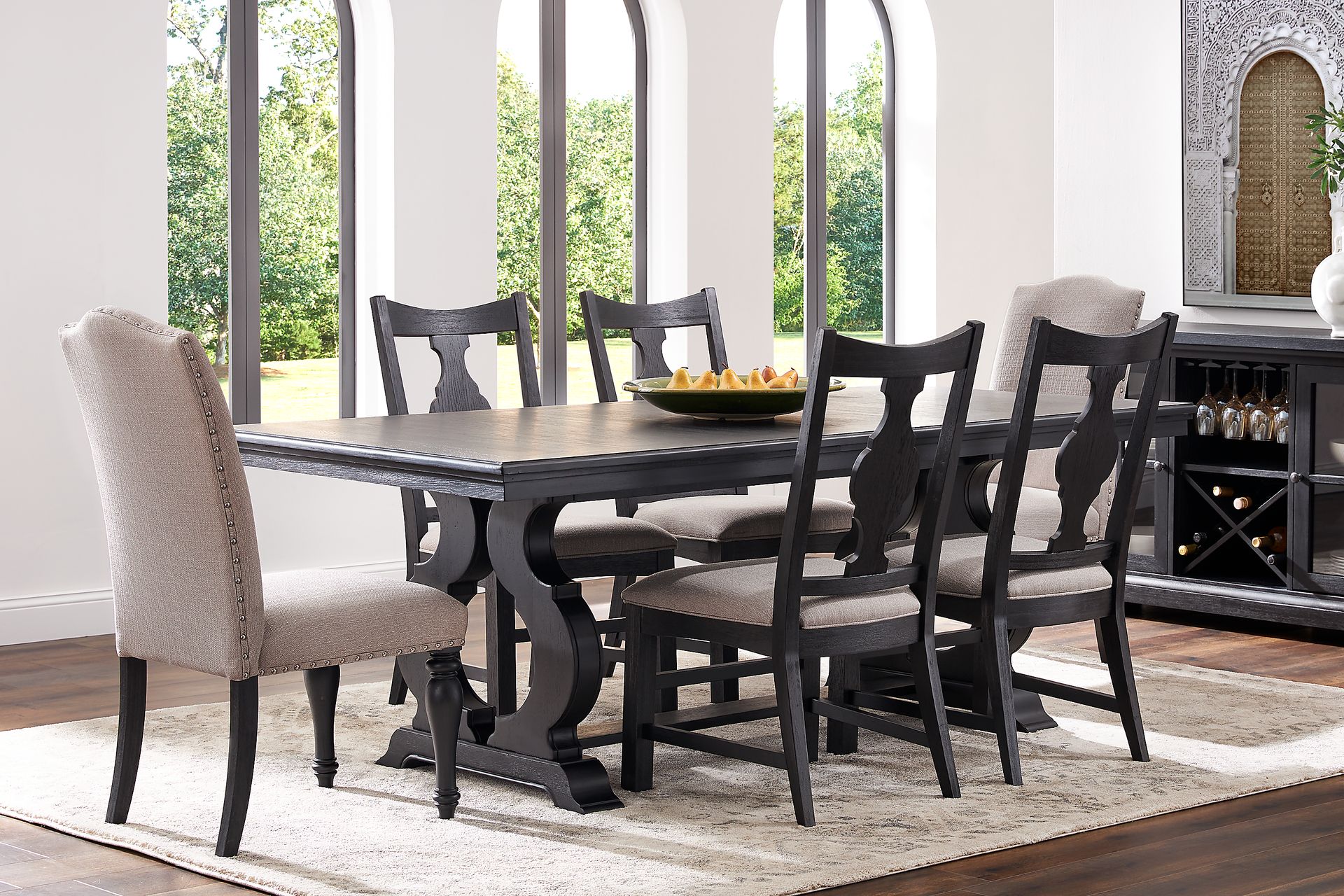 Sillsbee Place Black Rectangle Dining Table - Image 2