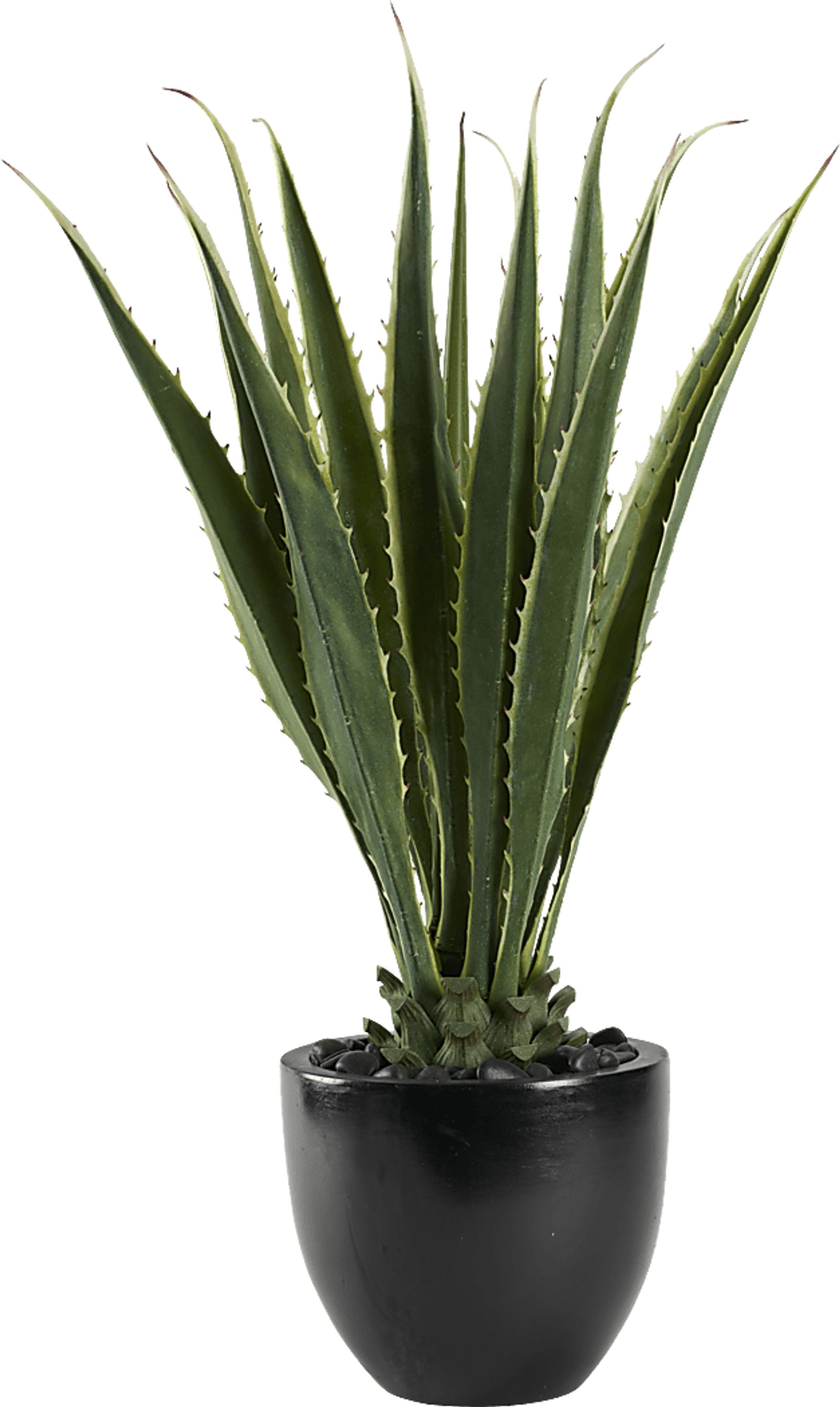 Silvara Green 48in. Artificial Agave in Black Planter - Image 1