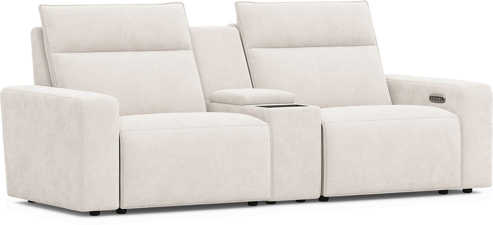 Silver 3 Pc Dual Power Reclining ModularTwo with Media Console - Image 3