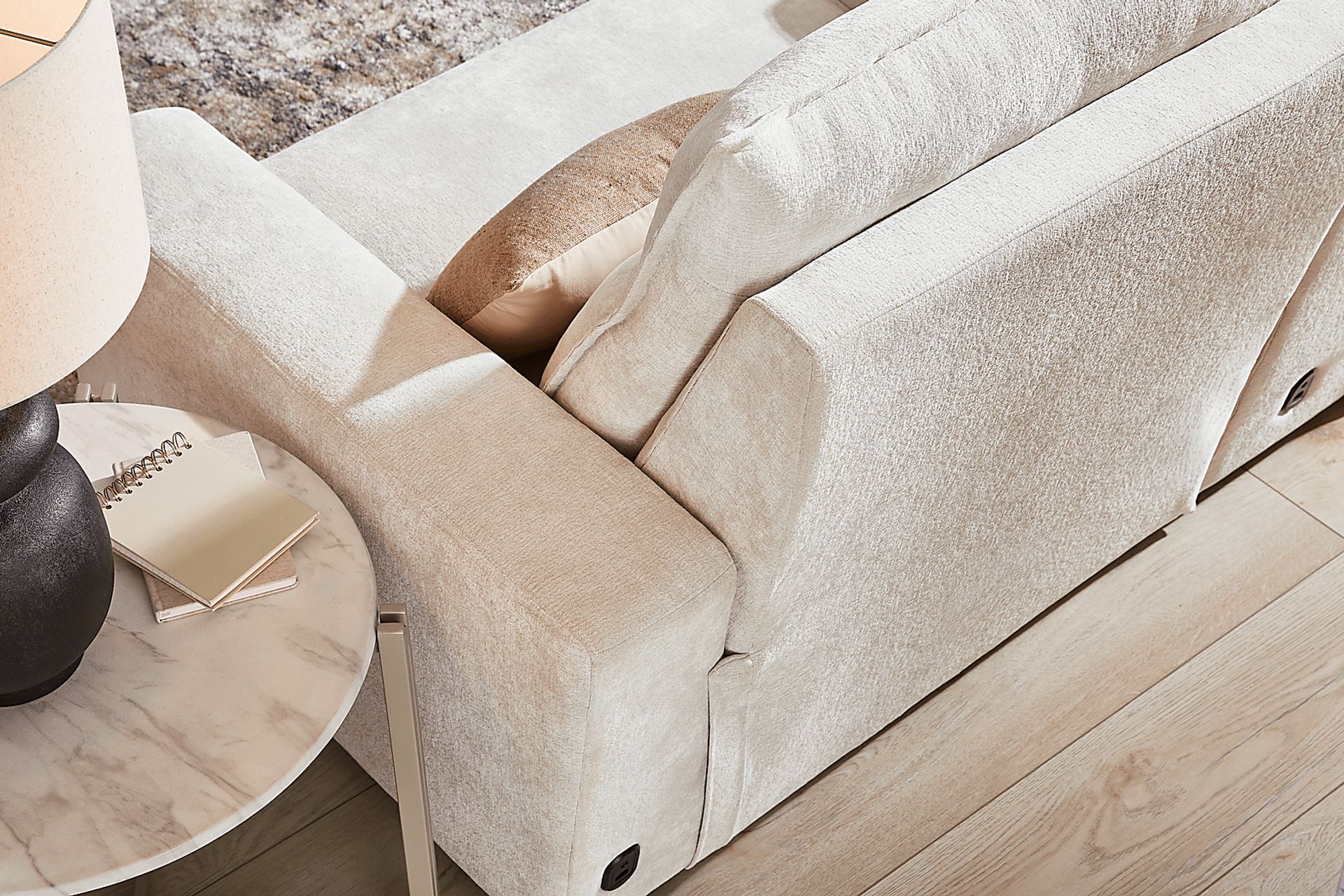 Silver 6 Pc Dual Power Reclining ModularTwo with Media Console - Image 5