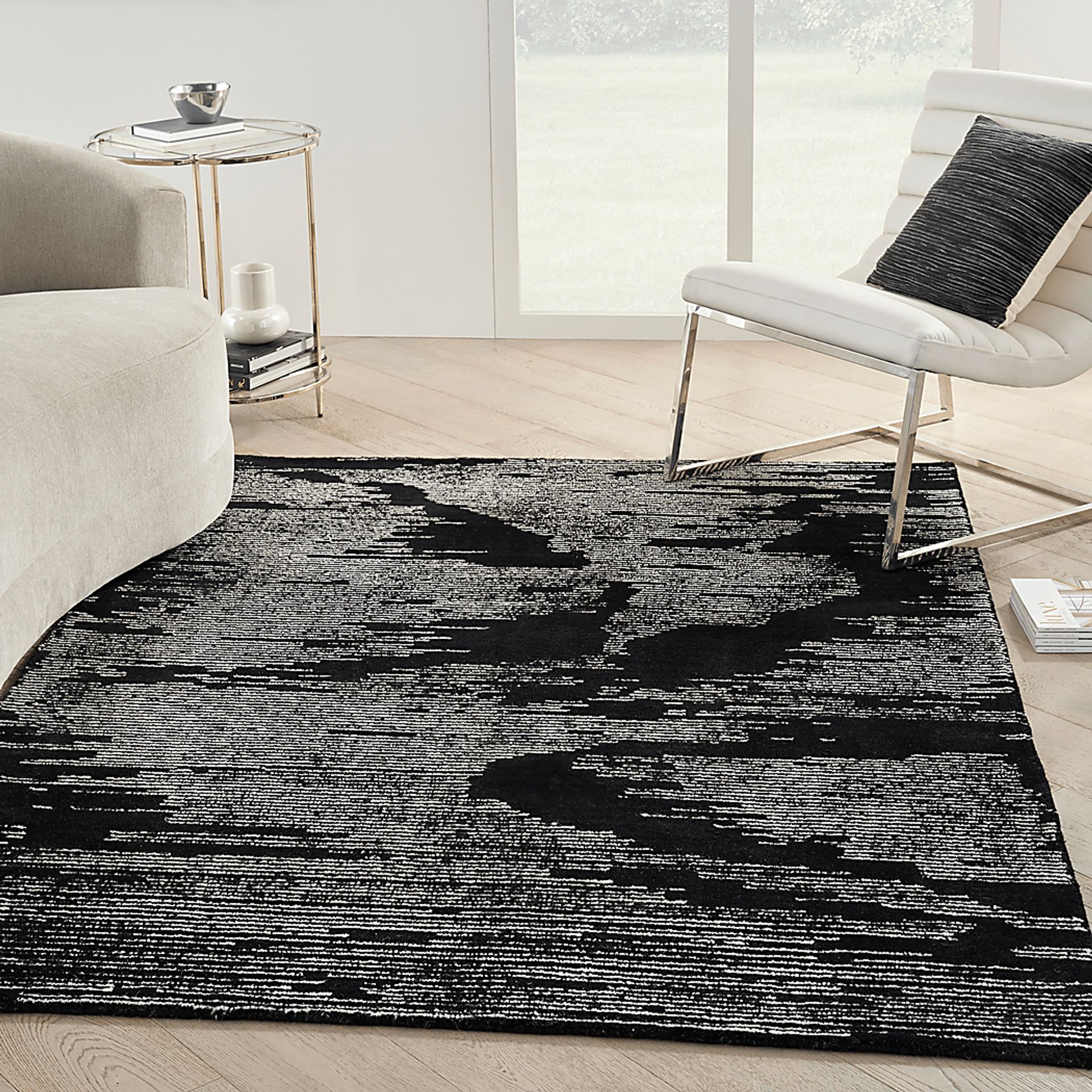 Silver Falls Black 4' x 6' Rug - Image 2