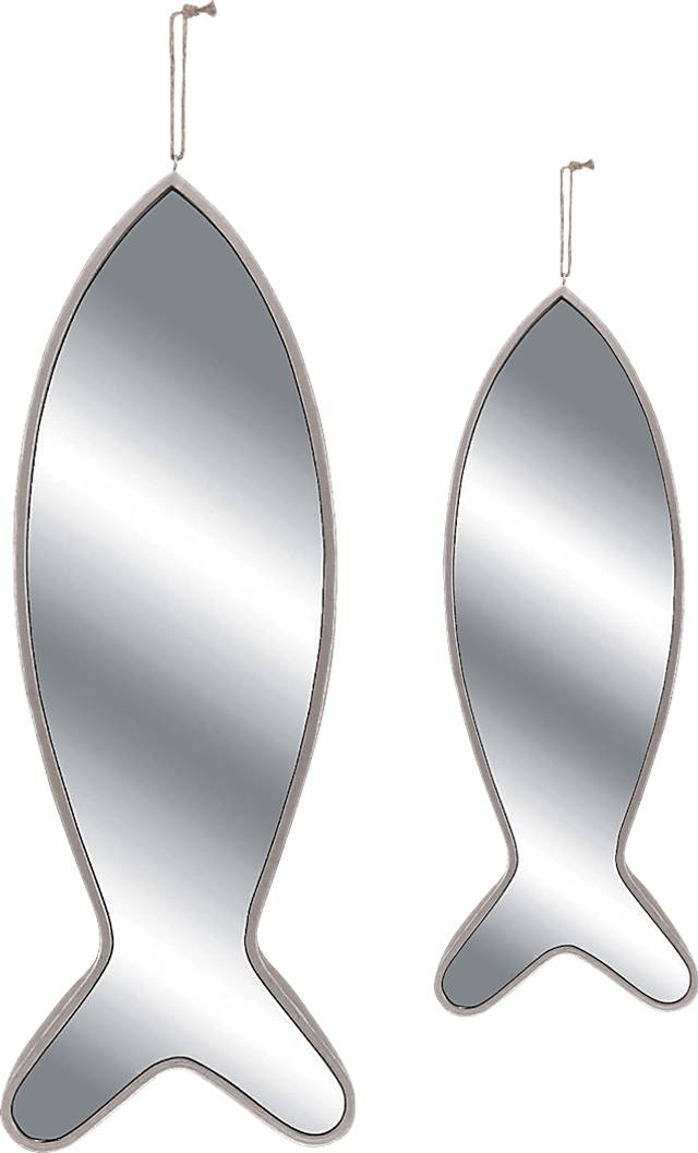 Silver Fish Set of 2 Mirrors - Thumbnail - Image 1