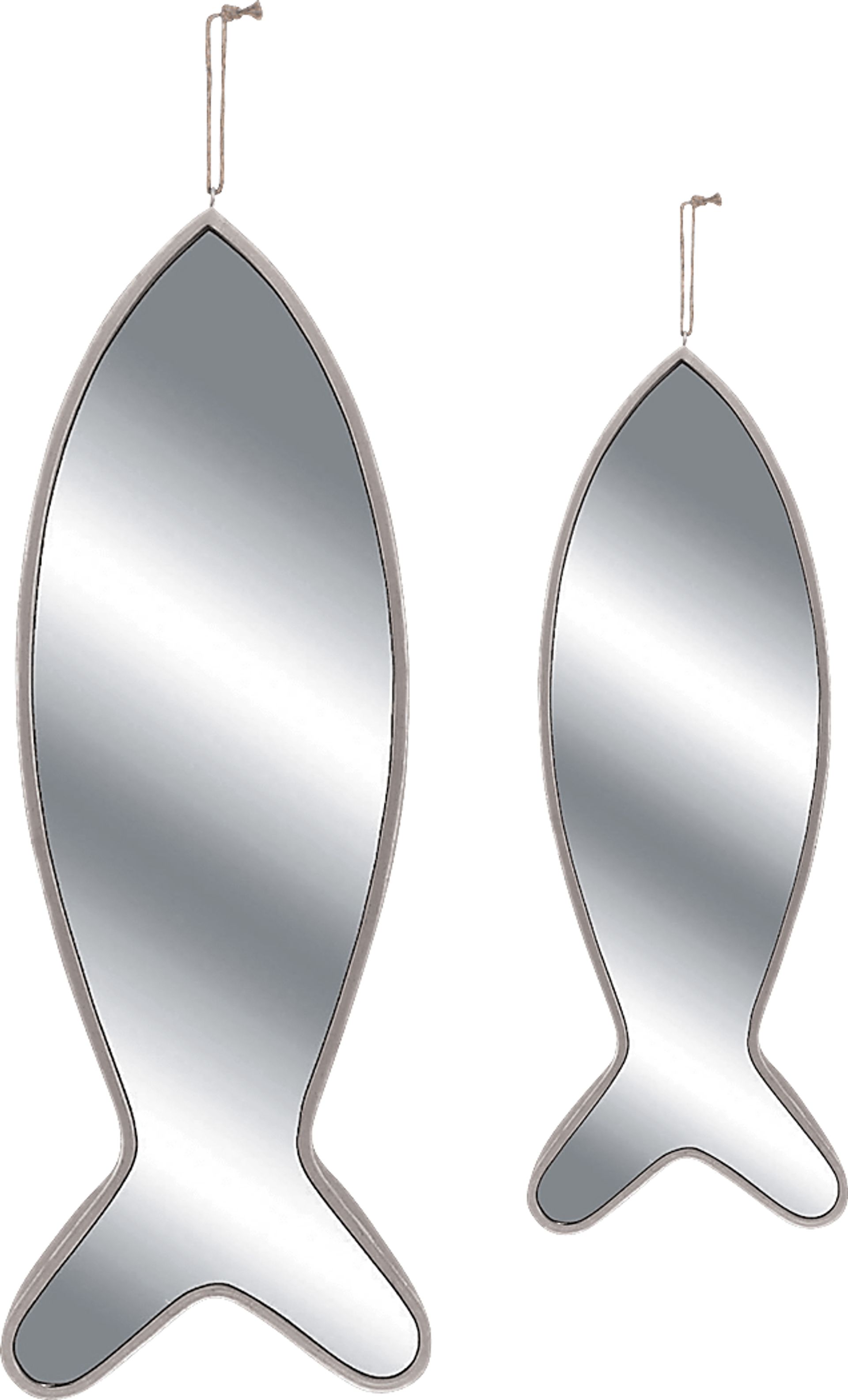 Silver Fish Set of 2 Mirrors - Image 1