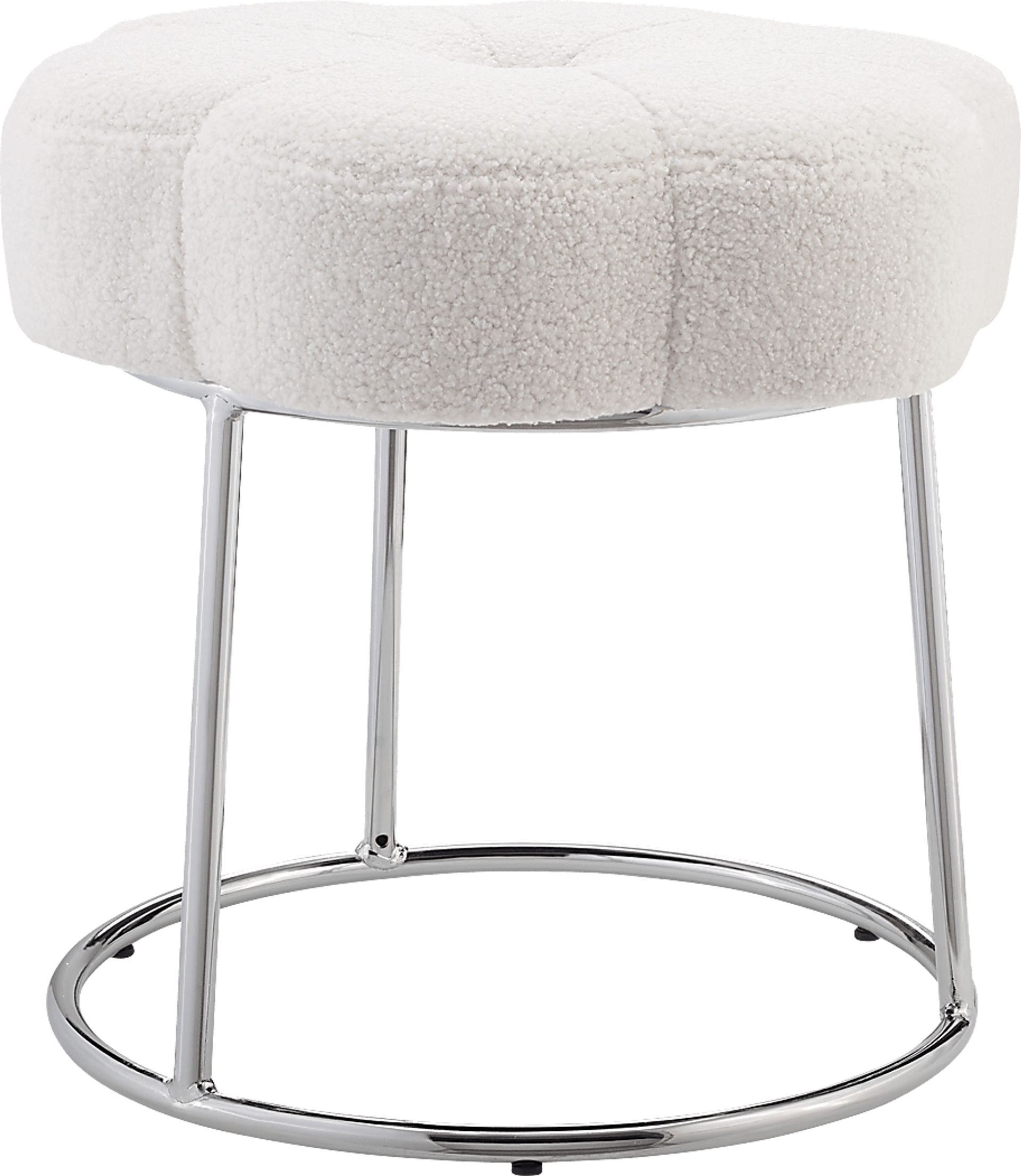 Silver Lane White/Silver Vanity Stool - Image 5