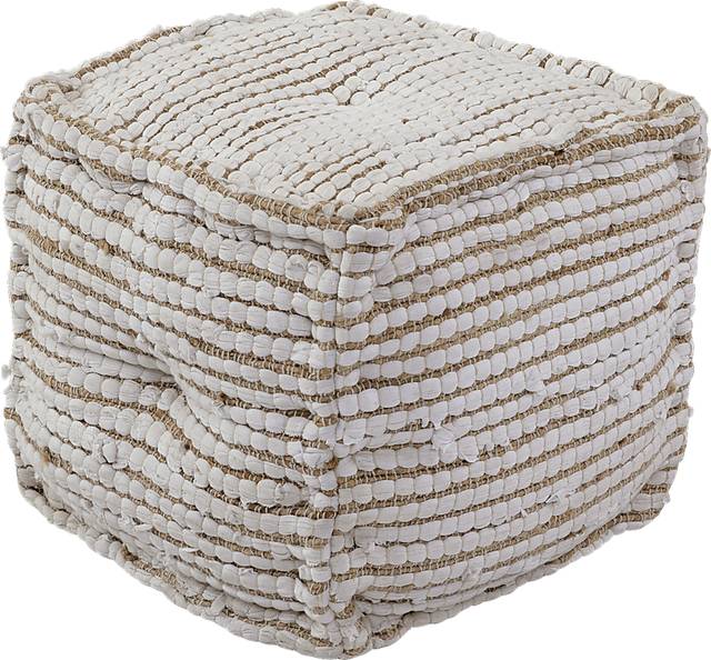 Silvermine White Pouf - Thumbnail - Image 1