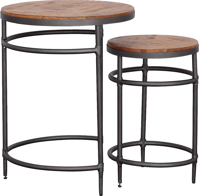Silverway Brown Nesting Tables, Set of 2 - Thumbnail - Image 4
