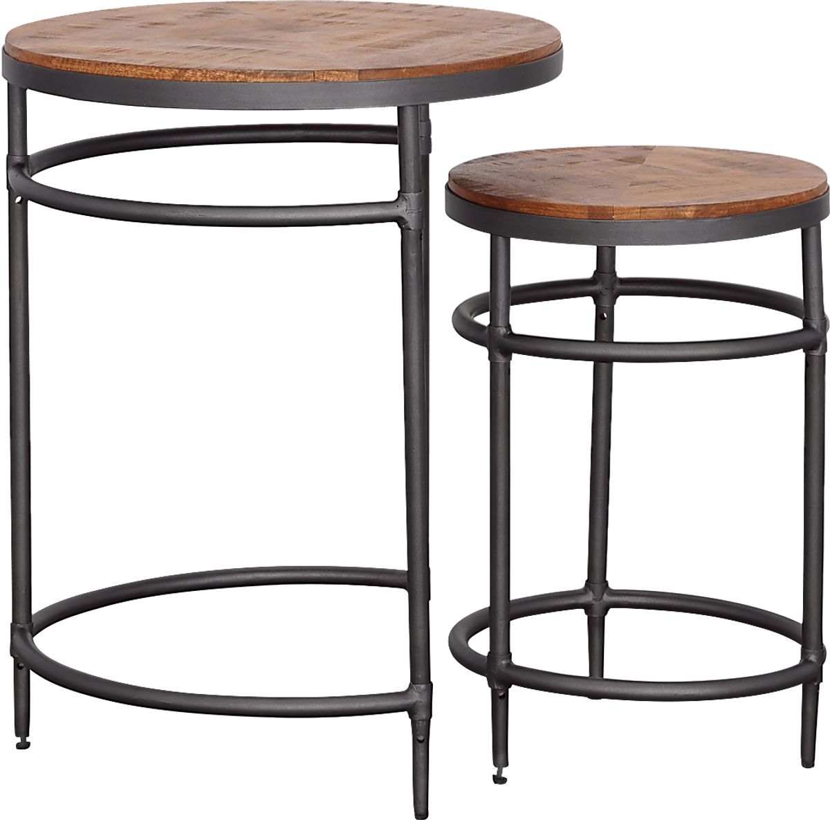 Nesting Coffee Table Set Of 2,Modern Black Tempered Glass Side Table, Metal Frame Round End Table.Small Glass Tea Table For Living Room,Bedroom Studio Apartment Essentials,23.2In
