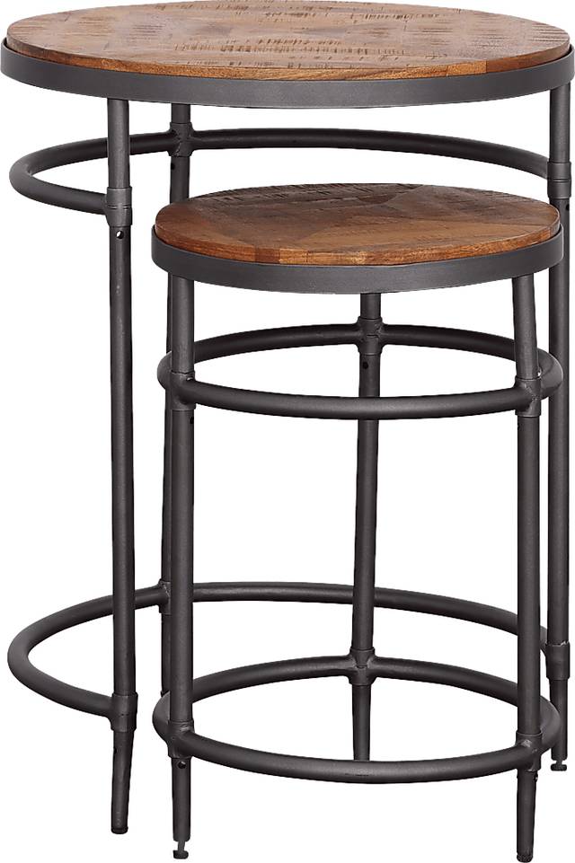 Silverway Brown Nesting Tables, Set of 2 - Thumbnail - Image 1