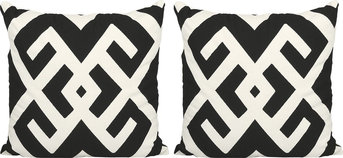 Tweeter Panda Black Set Of 2 Accent Pillows - Rooms To Go