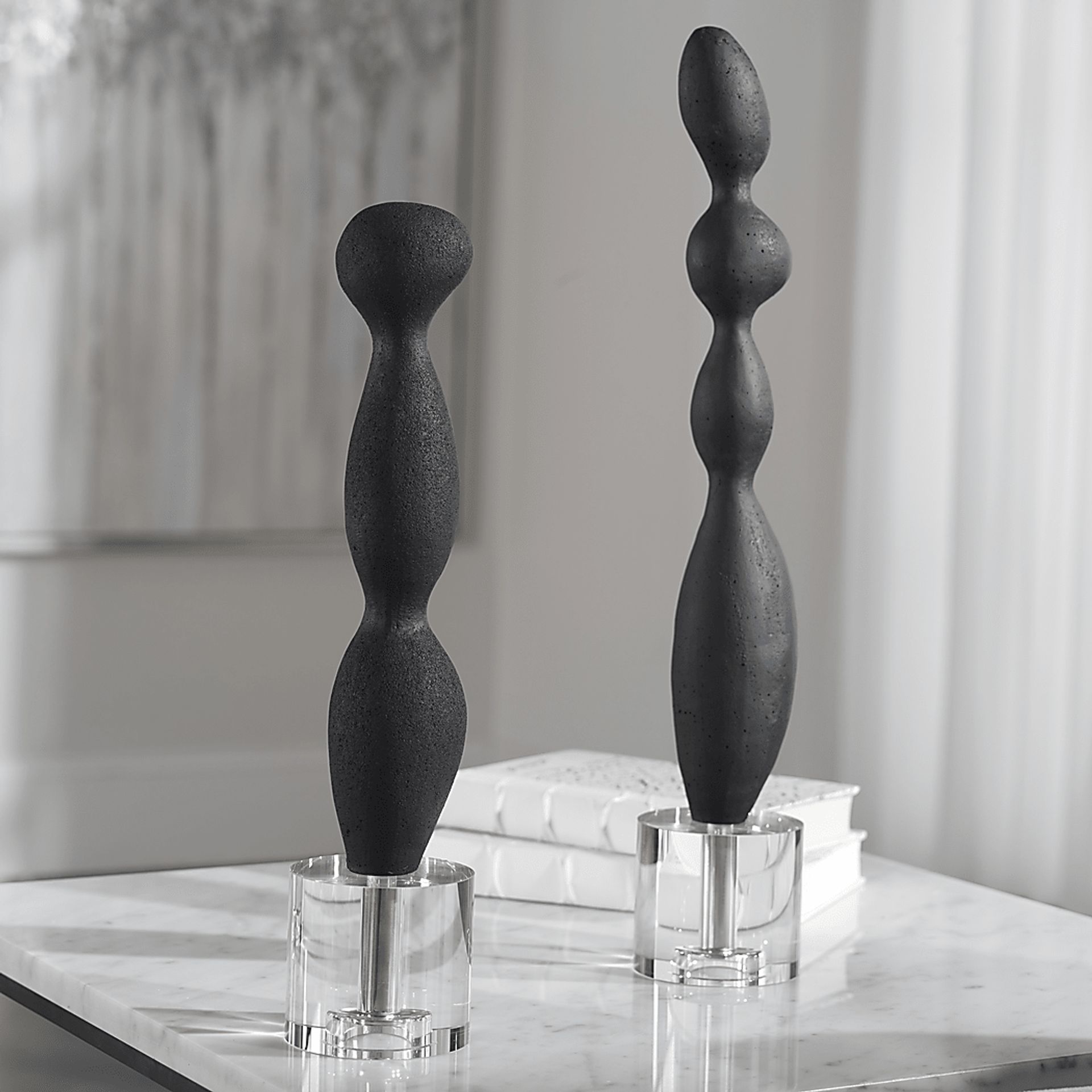 Simington Black Sculpture, Set of 2 - Image 2