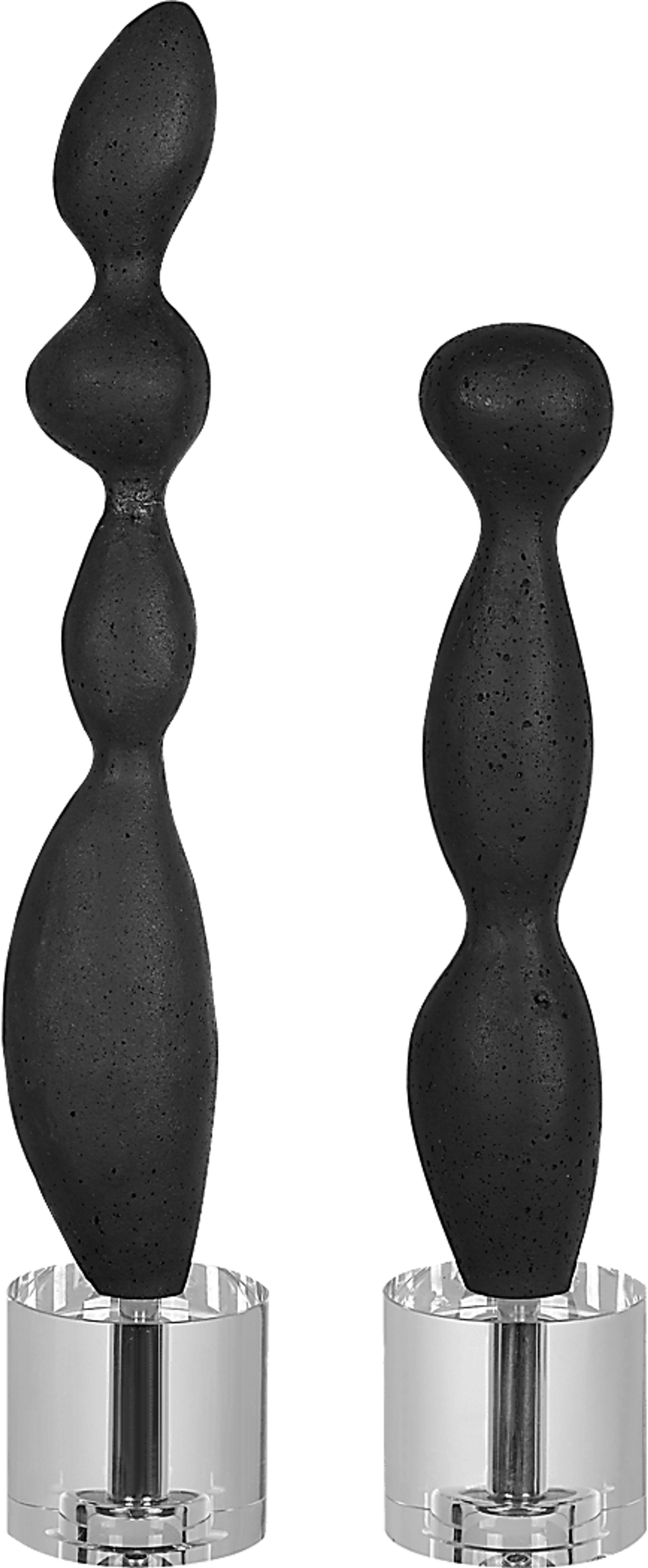 Simington Black Sculpture, Set of 2 - Image 1