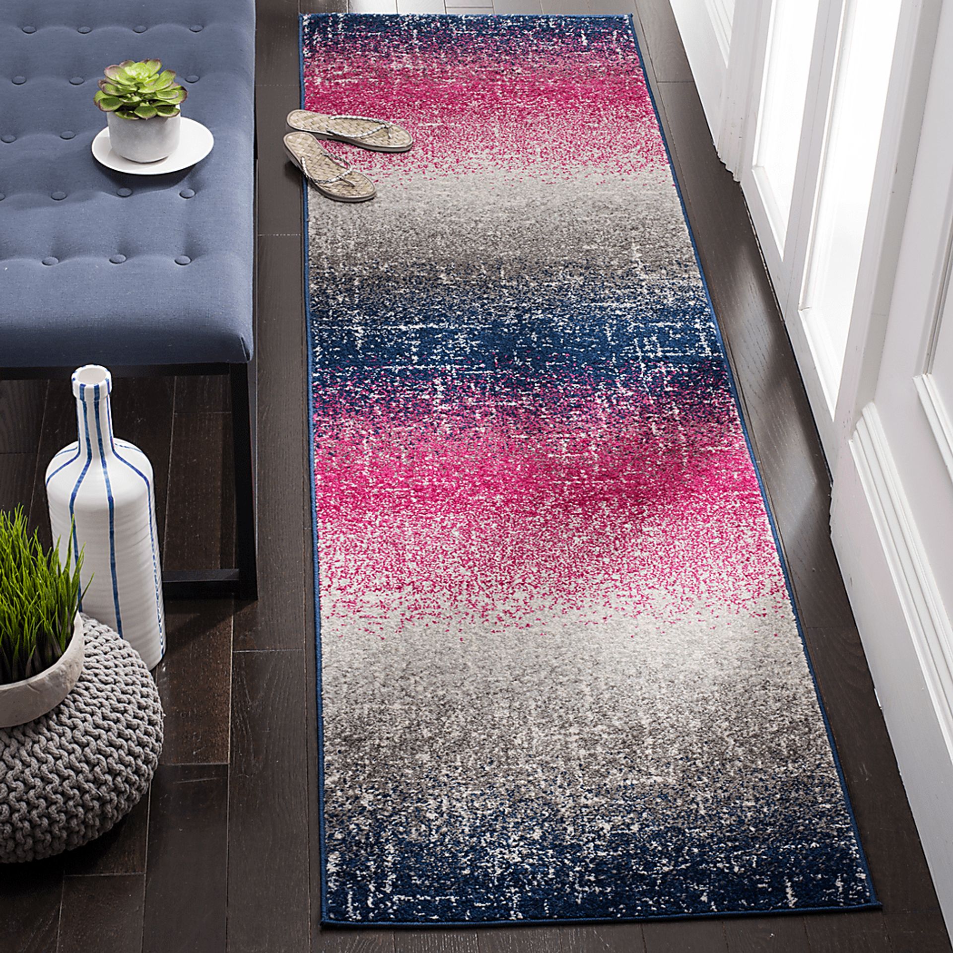 Simmons Bay Fuchsia 2'3 x 8' Runner Rug - Image 3