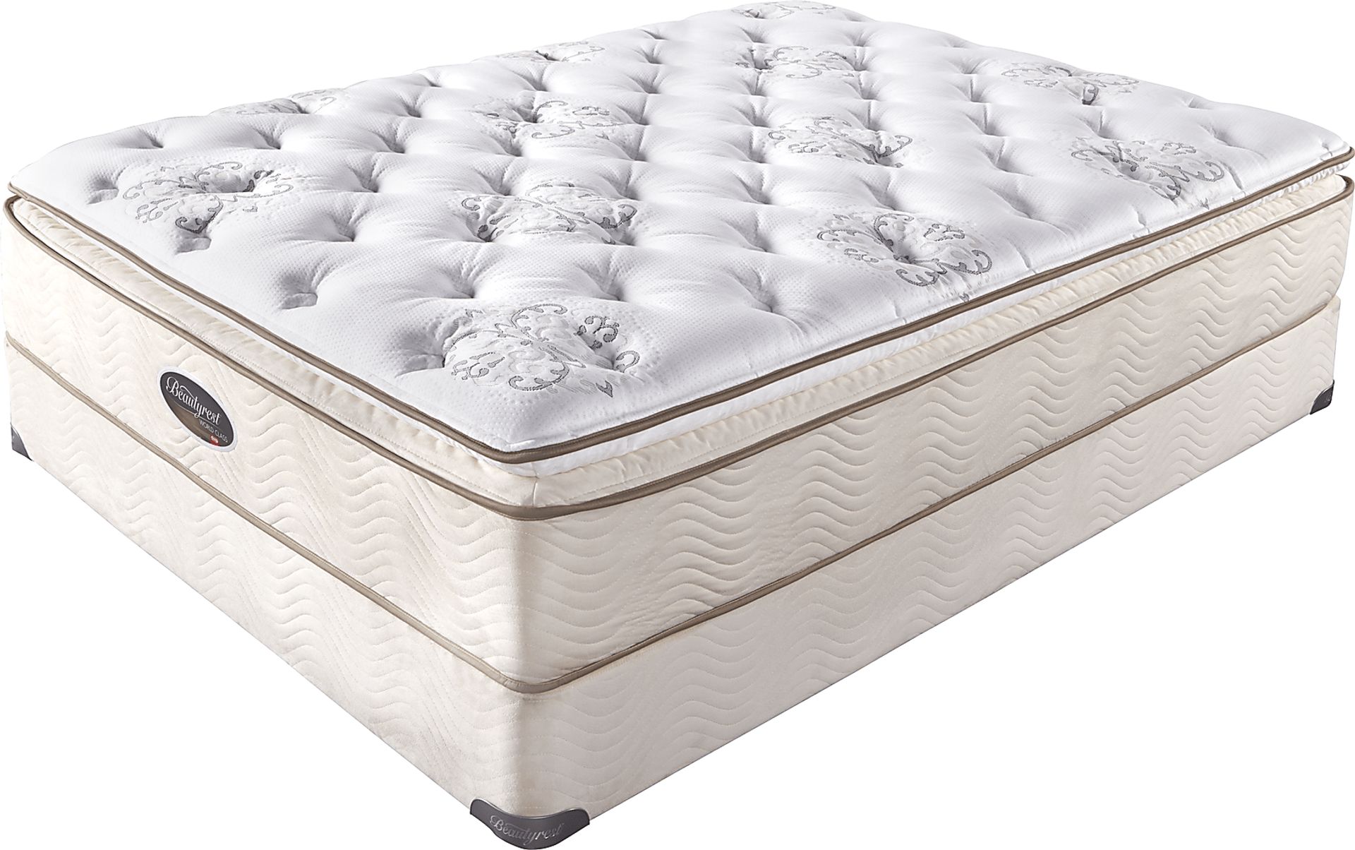 Simmons Beautyrest World Class St. Andrew King Low Profile Mattress Set Plus HDTV - Image 1