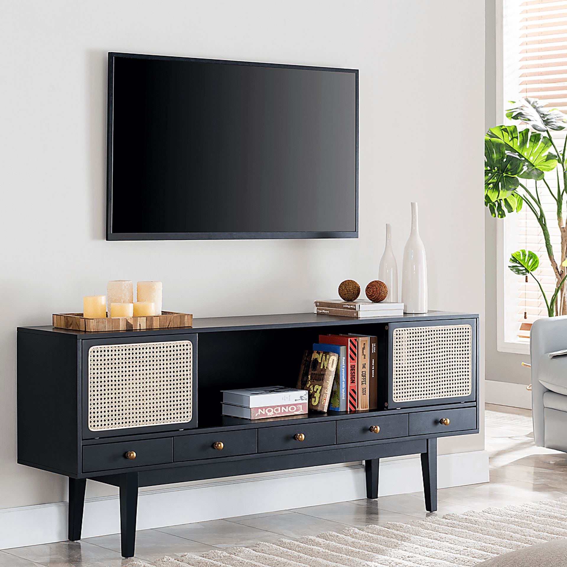 Simms Black 70 in. Console - Image 3