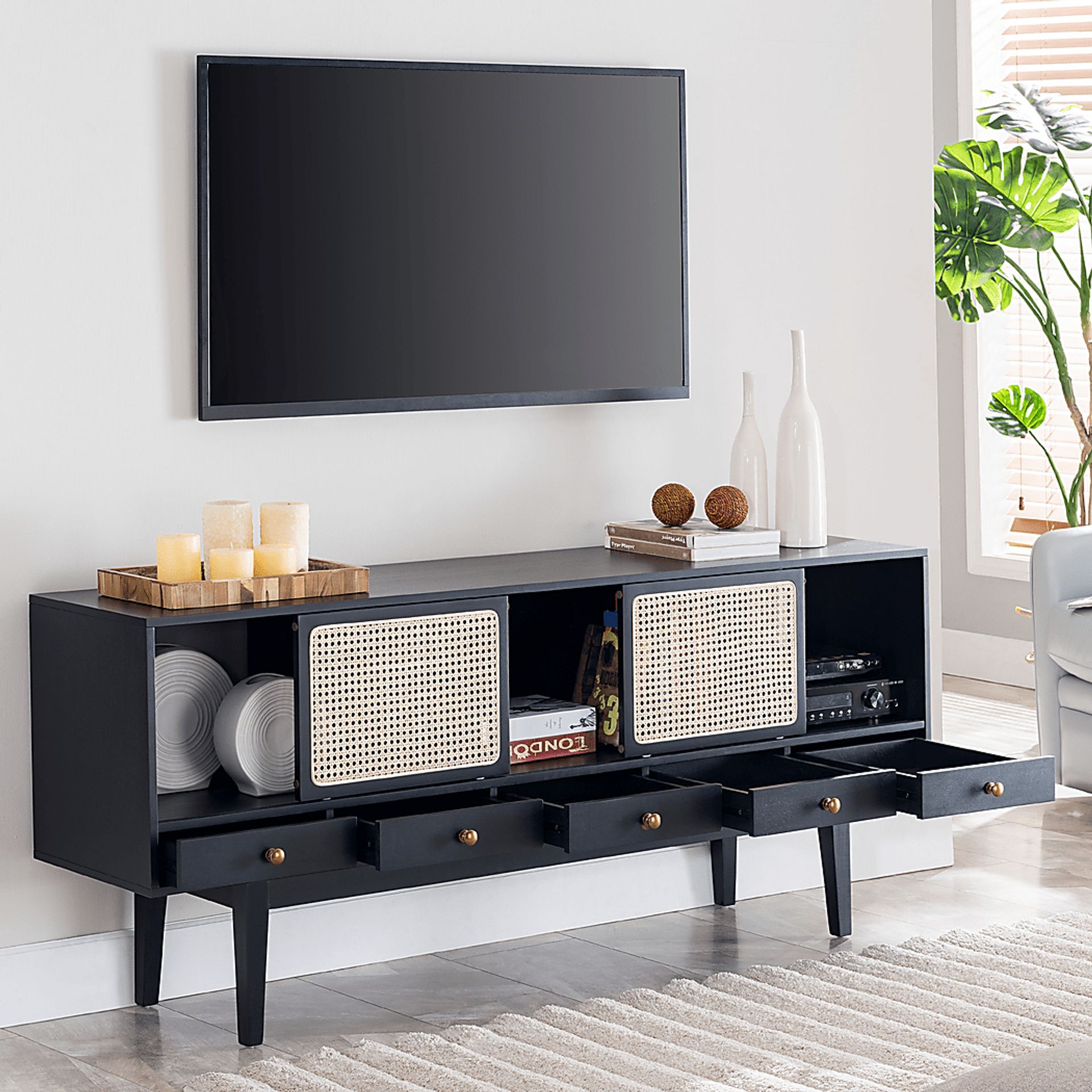Simms Black 70 in. Console - Image 4