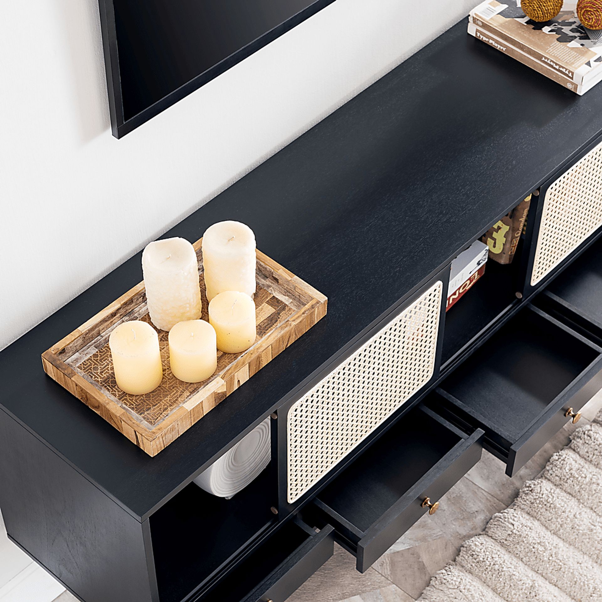 Simms Black 70 in. Console - Image 5