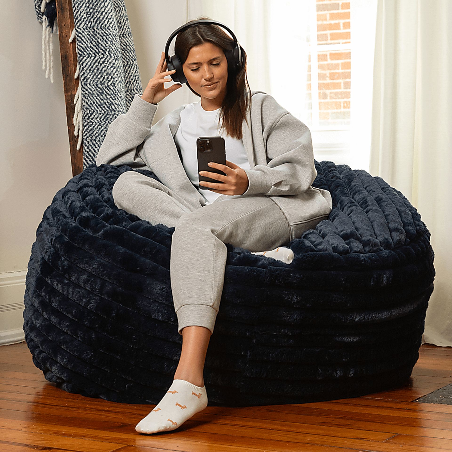 Sinepa Blue Large Bean Bag Chair - Image 7