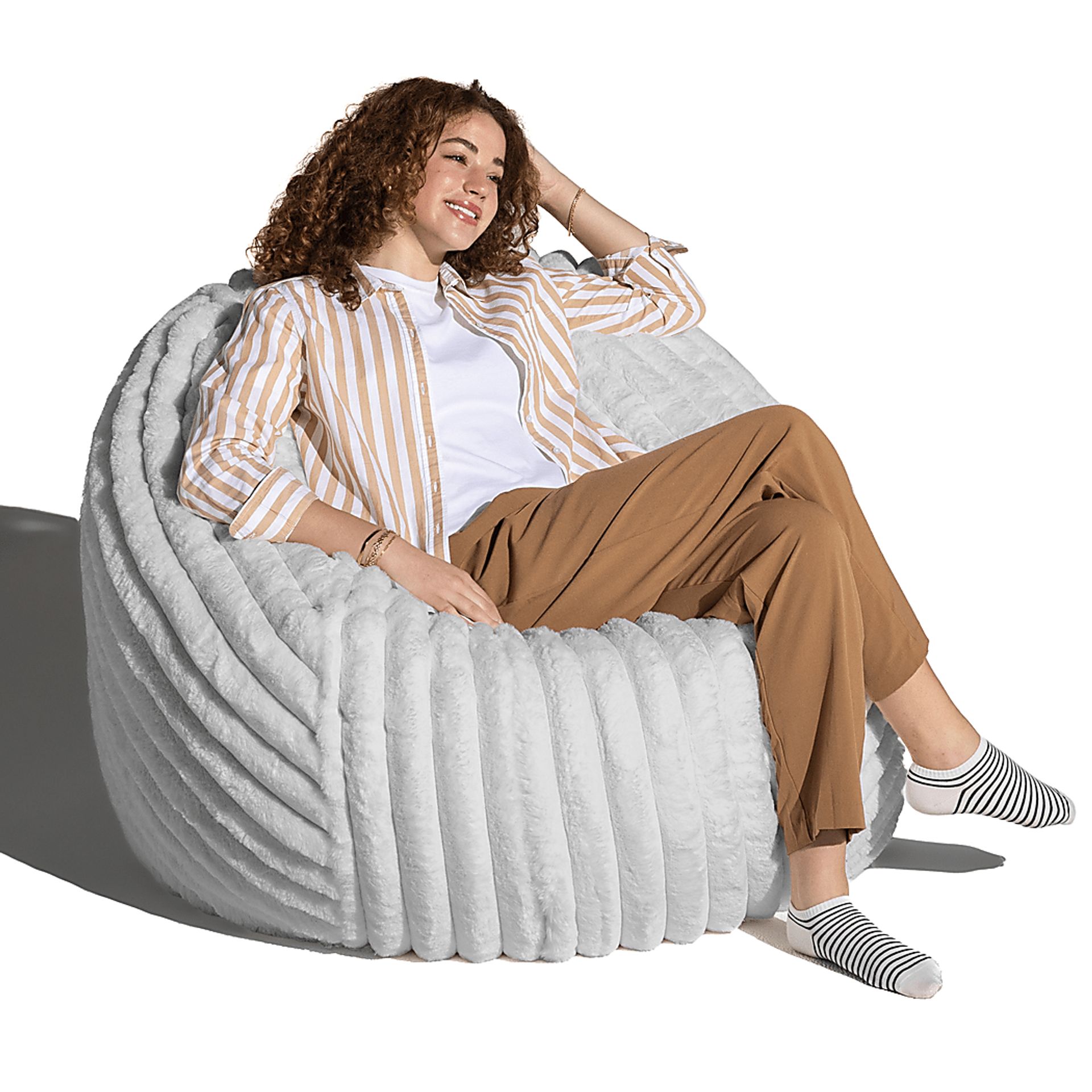 Sinepa Gray Large Bean Bag Chair - Image 4