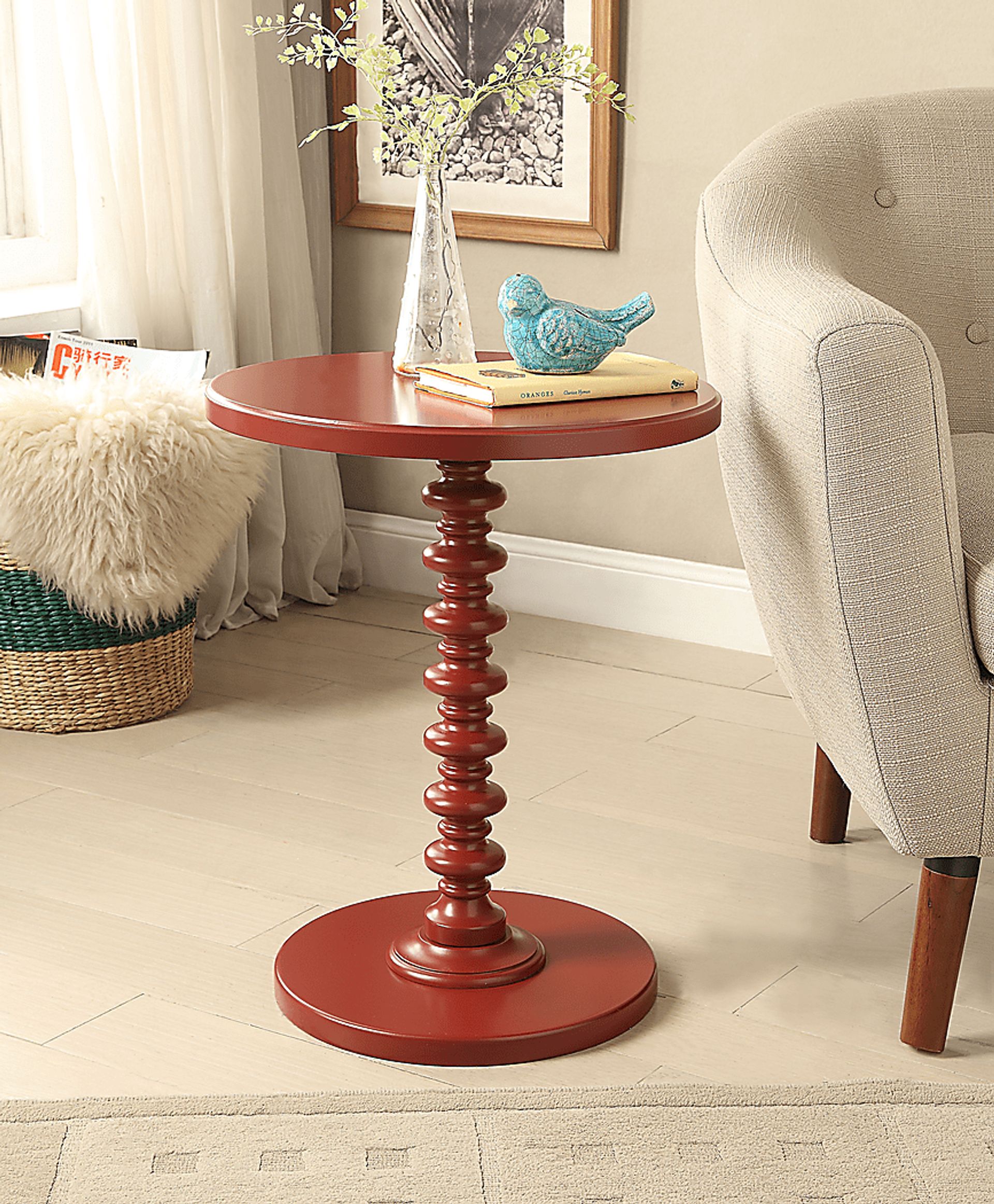 Siran Red Accent Table - Image 2