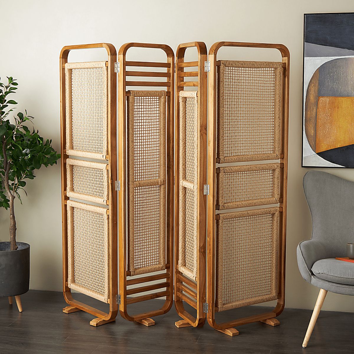 Sirave Brown Dark Wood Room Screen | Rooms to Go
