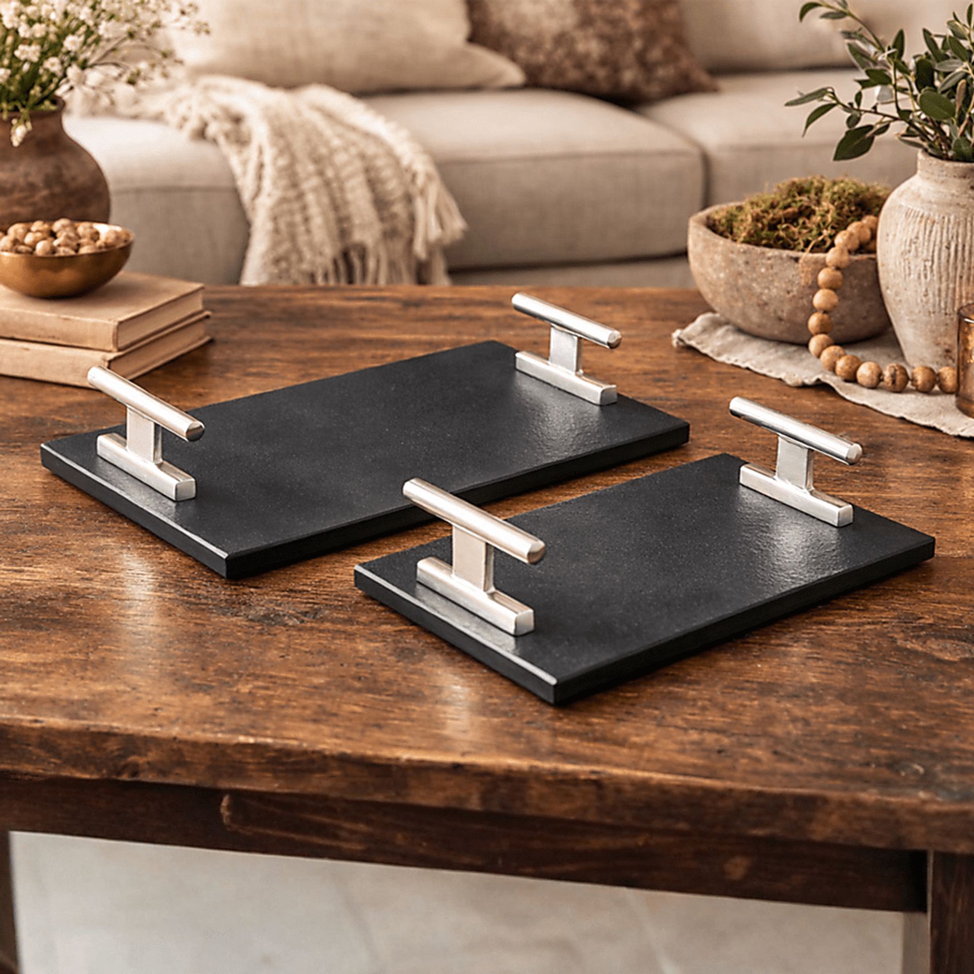 Sirrei Black Tray, Set of 2 - Image 3