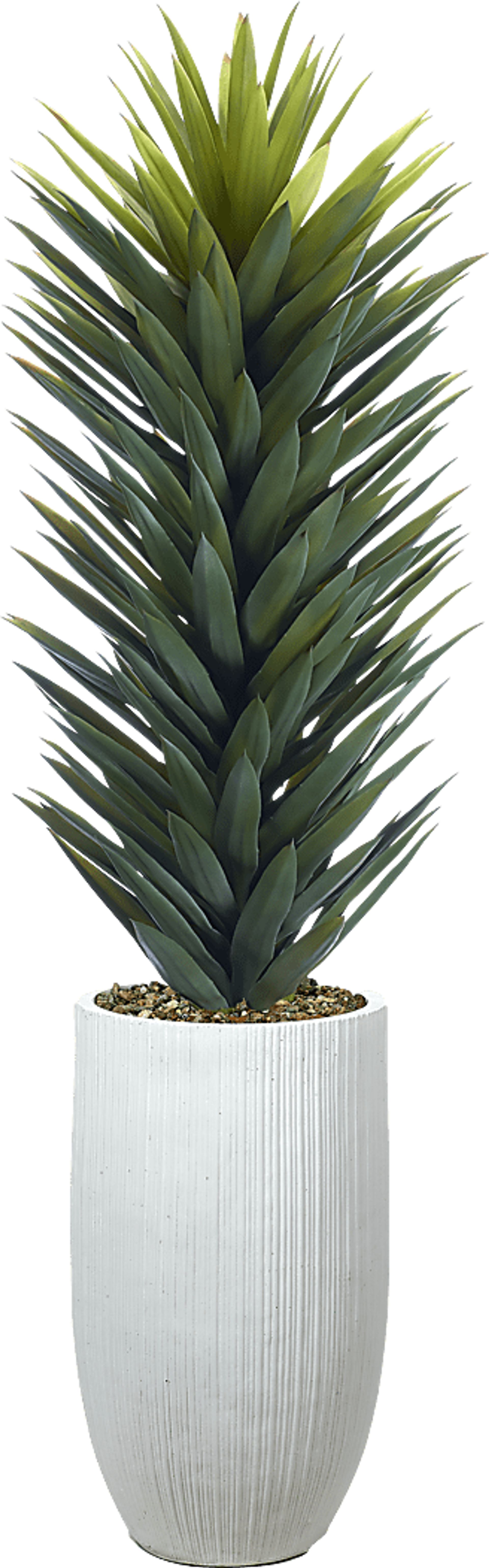 Sisalanna Green 60 in.UV Artificail Agave Plant in White Planter - Image 1