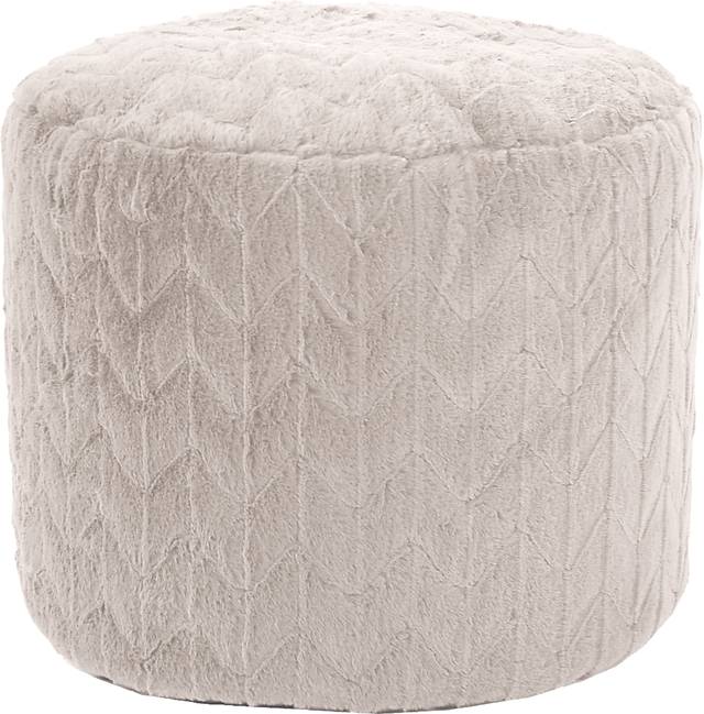 Sishane Linen Tall Pouf - Thumbnail - Image 1