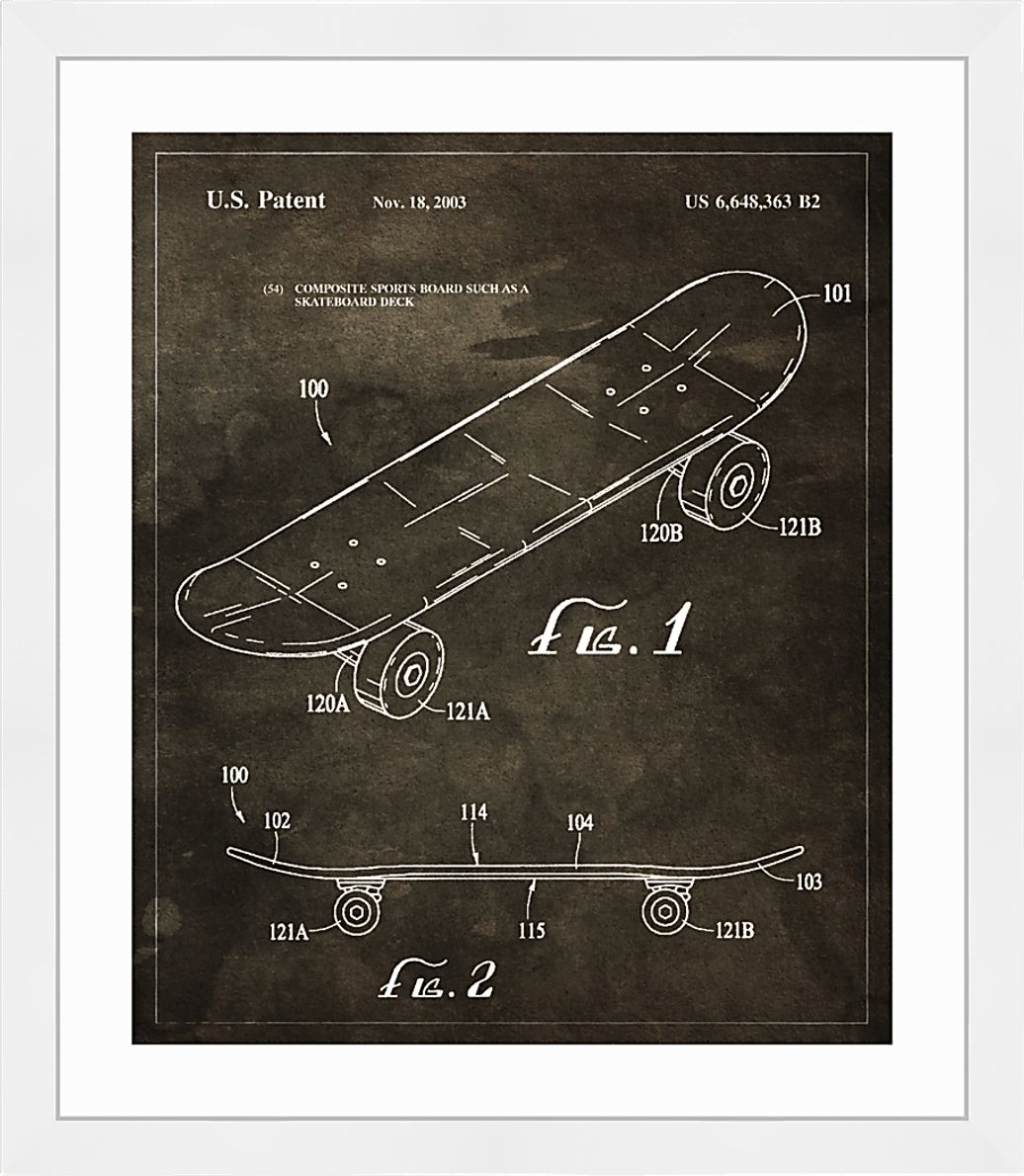 Skateboard Blueprint Artwork Rooms To Go