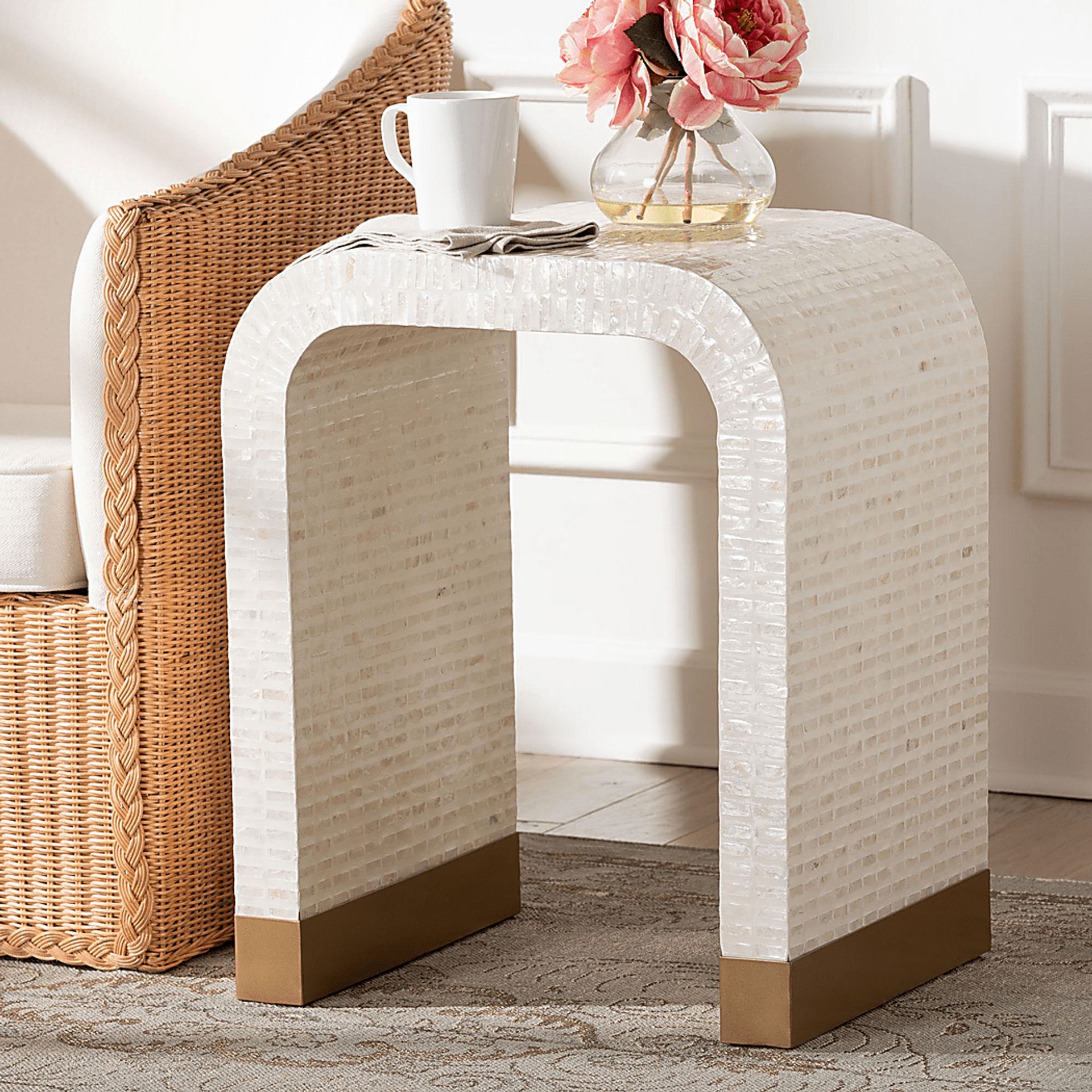 Skihi White End Table - Image 2