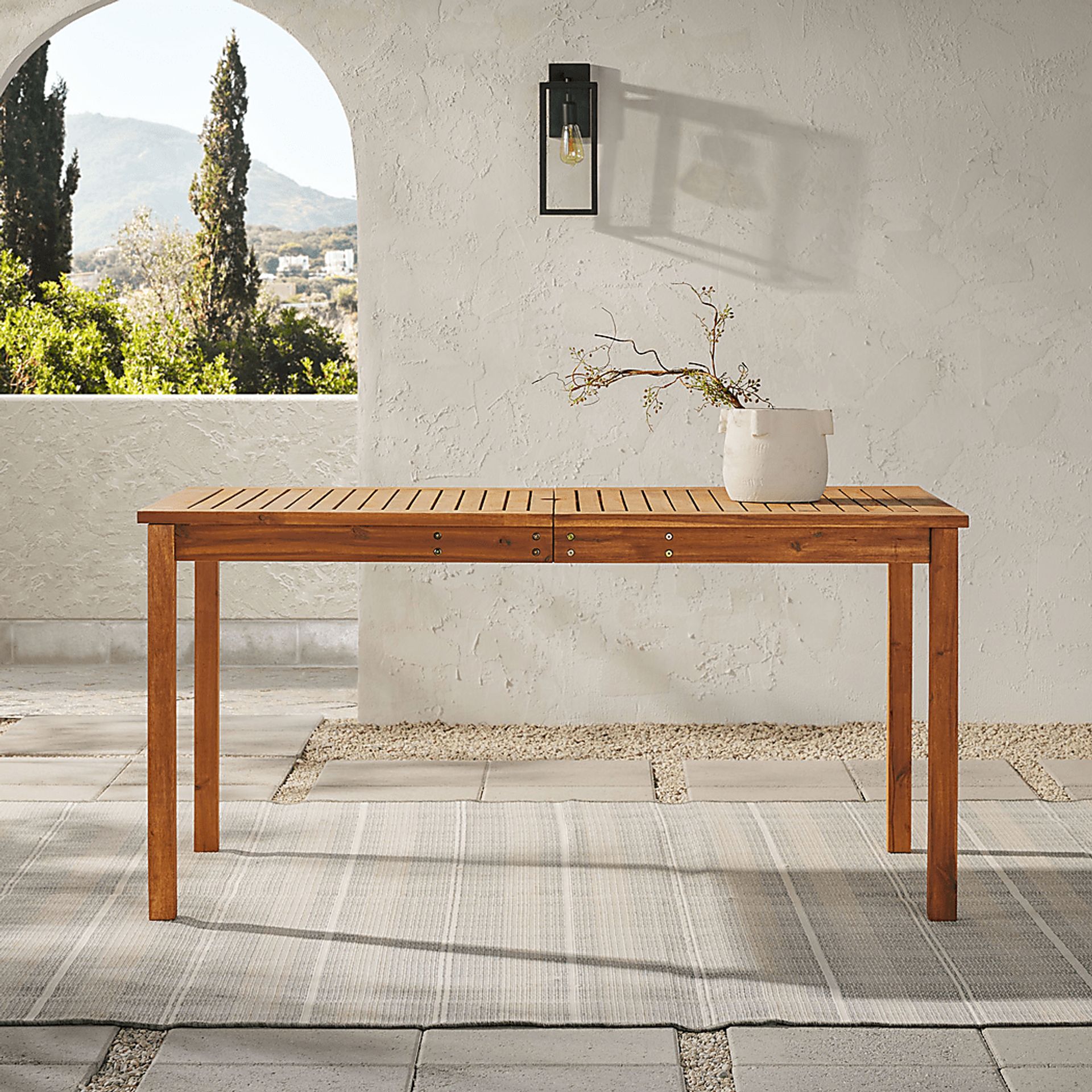 Skillman Brown Outdoor Dining Table - Image 3