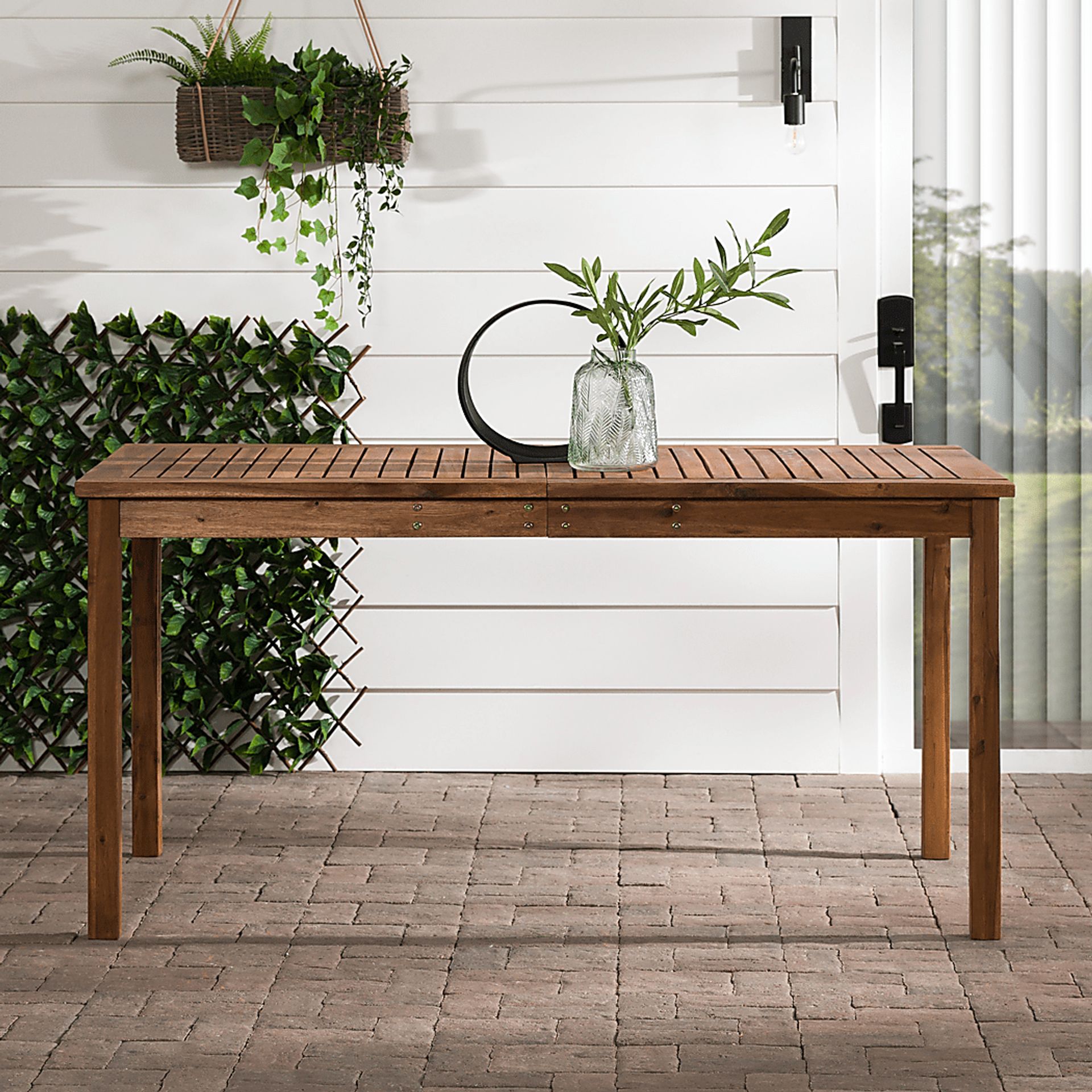 Skillman Brown Outdoor Dining Table - Image 4