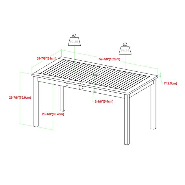 Skillman Brown Outdoor Dining Table - Thumbnail - Image 8