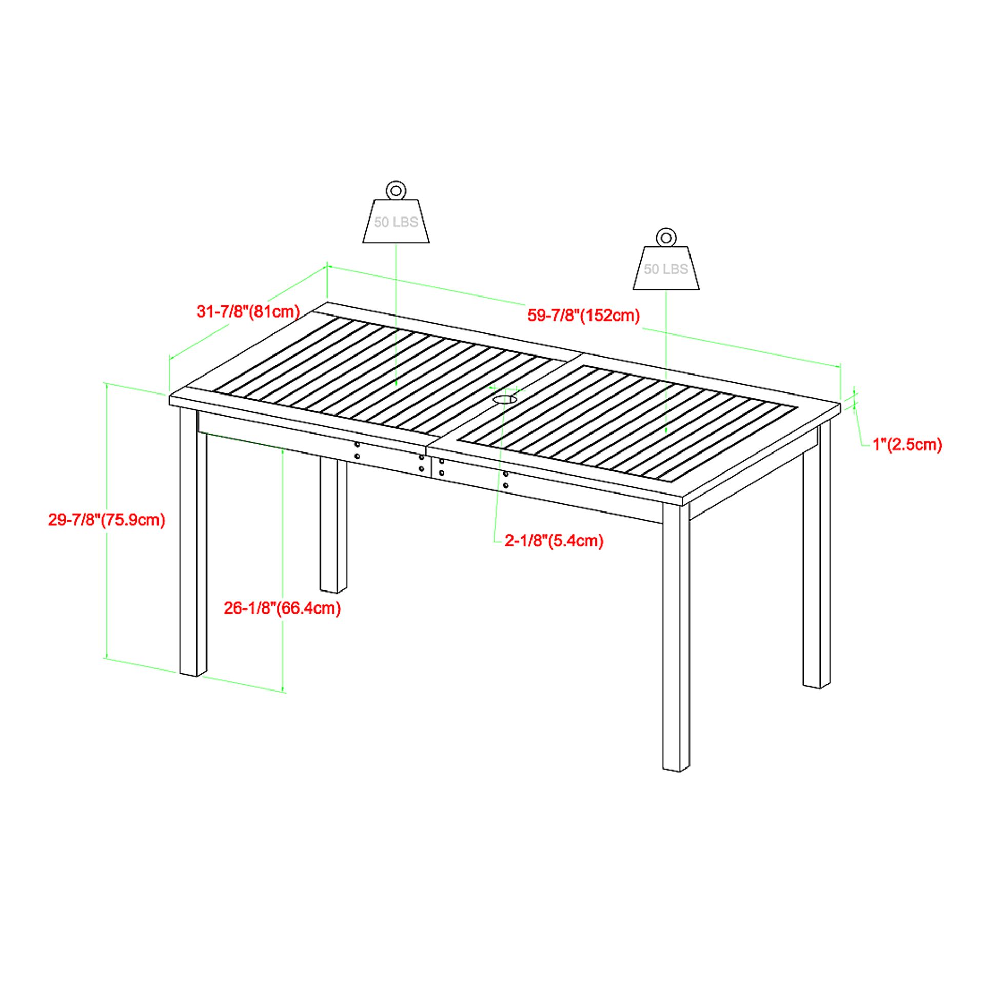 Skillman Brown Outdoor Dining Table - Image 8