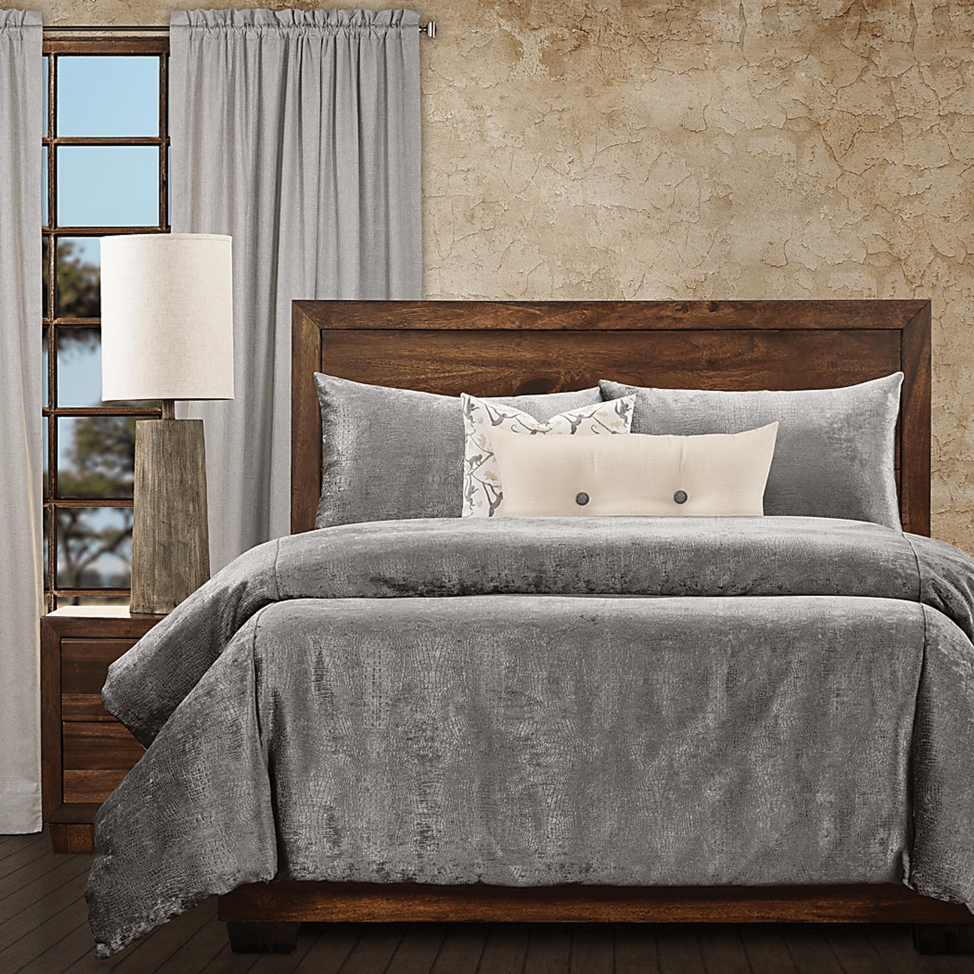 Skipperton Charcoal 6pc Queen Duvet Cover Set