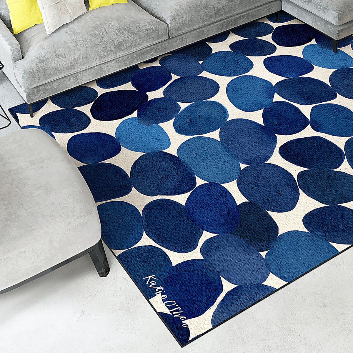 Skybloom Dark Blue,Light Blue,White Rugs | Rooms to Go