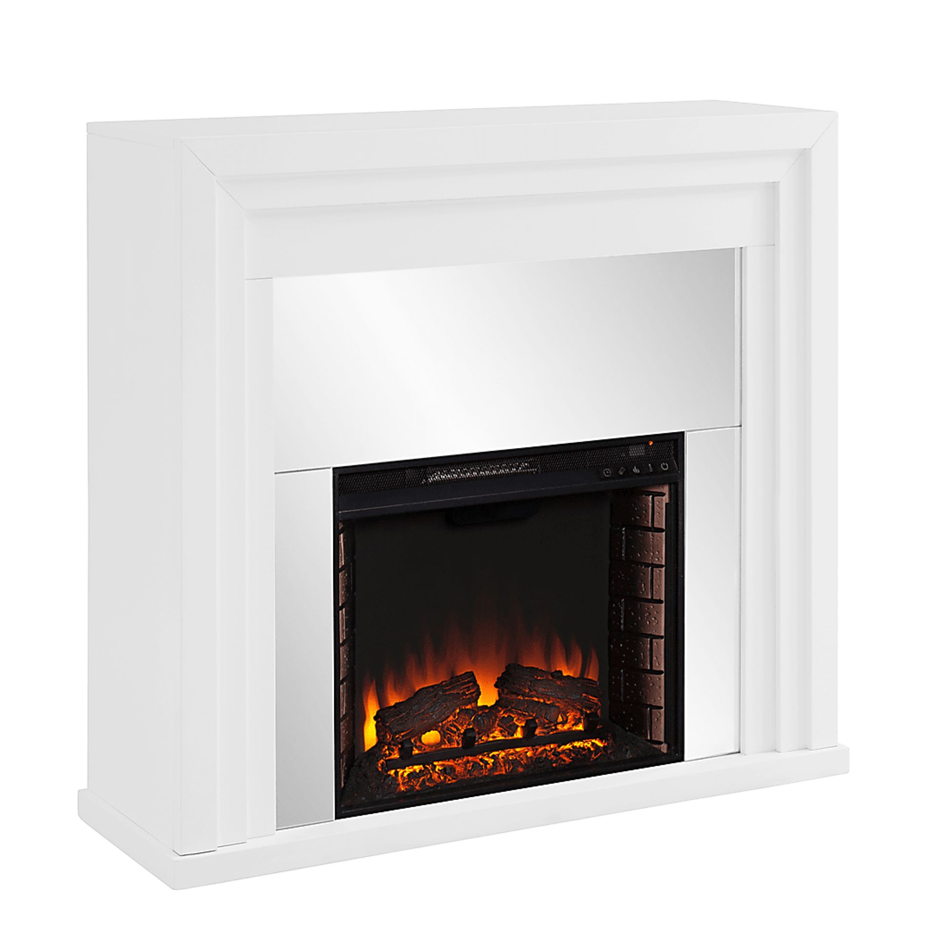 Skyflower II White 44 in. Console With Electric Log Fireplace - Image 3