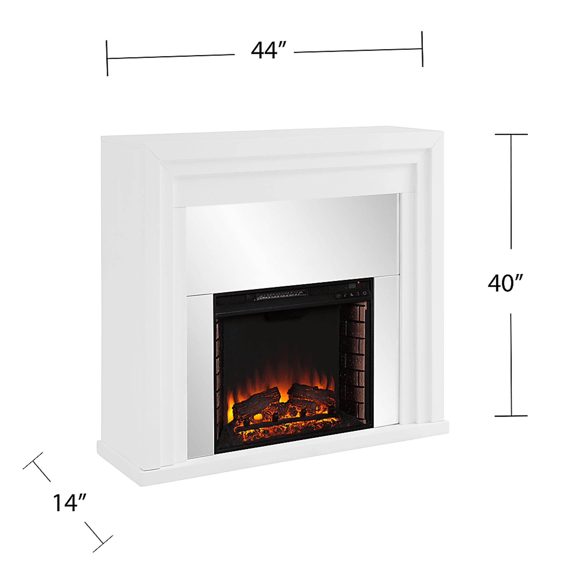Skyflower II White 44 in. Console With Electric Log Fireplace - Image 10