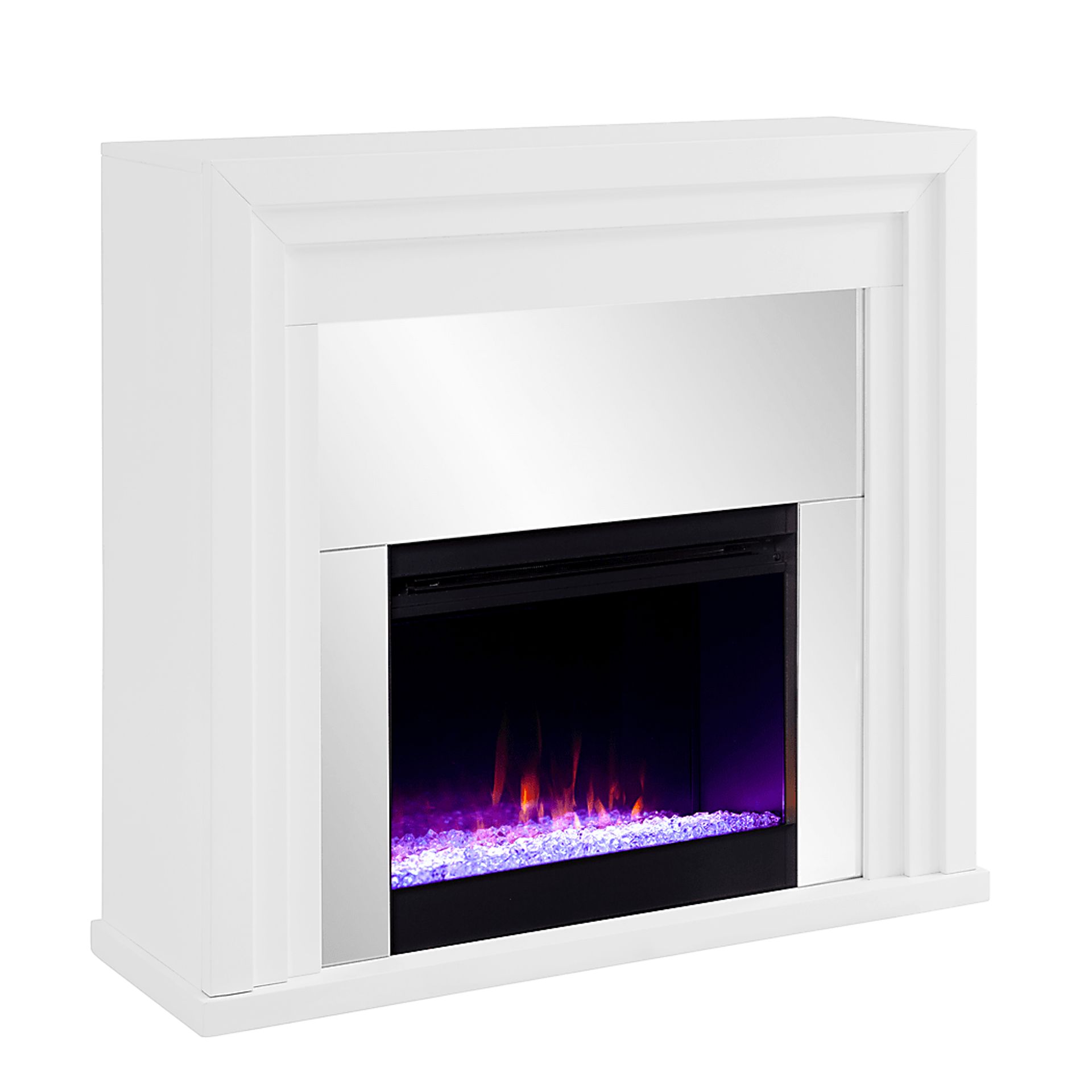 Skyflower I White 44 in. Console, With Color Changing Electric Fireplace - Image 3